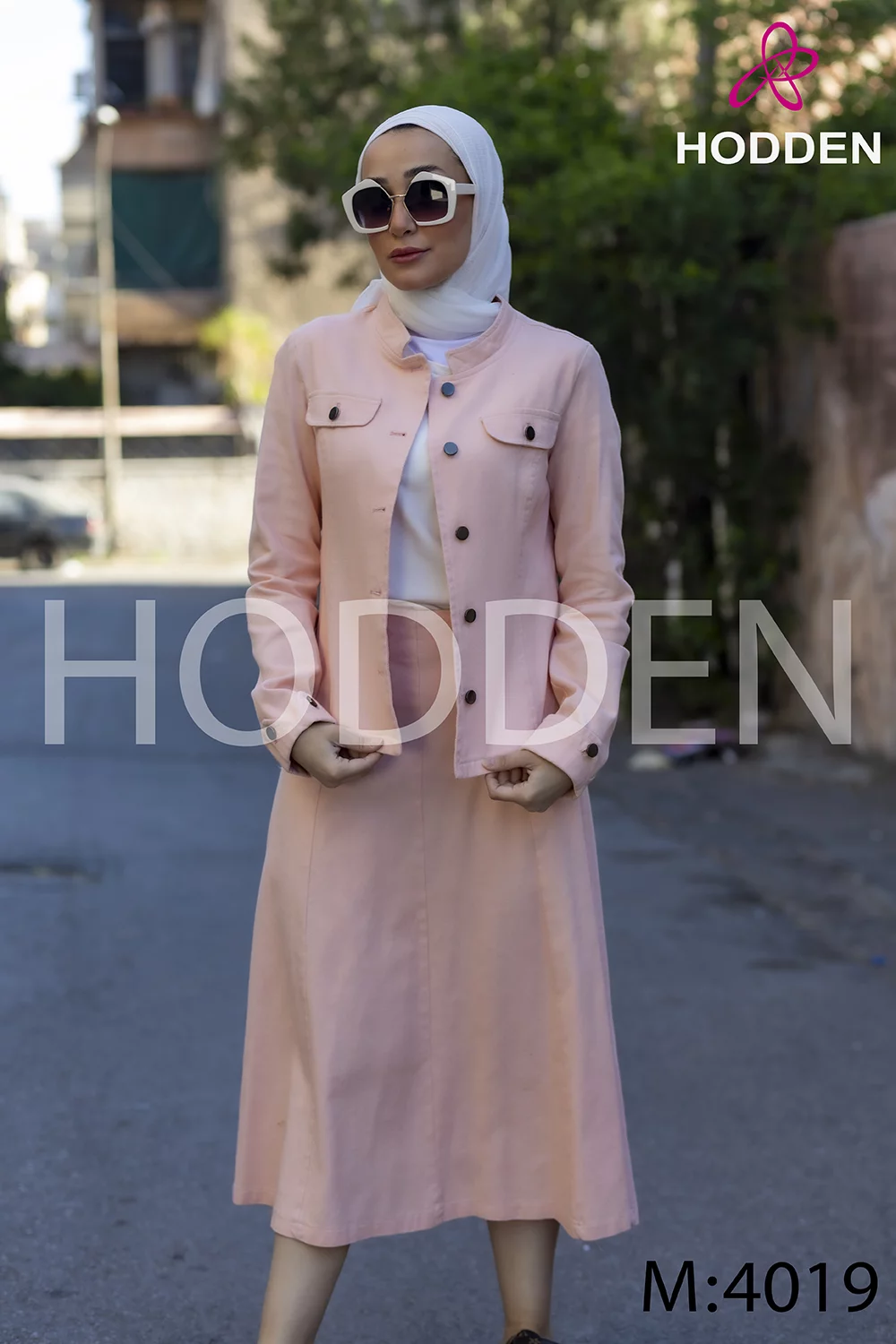 ⁦طقم كتان جاكيت و تنورة 4019⁩ - الصورة ⁦8⁩