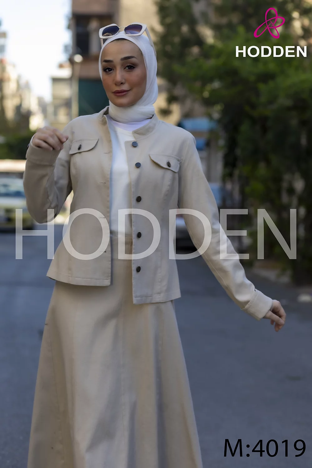 ⁦طقم كتان جاكيت و تنورة 4019⁩ - الصورة ⁦6⁩