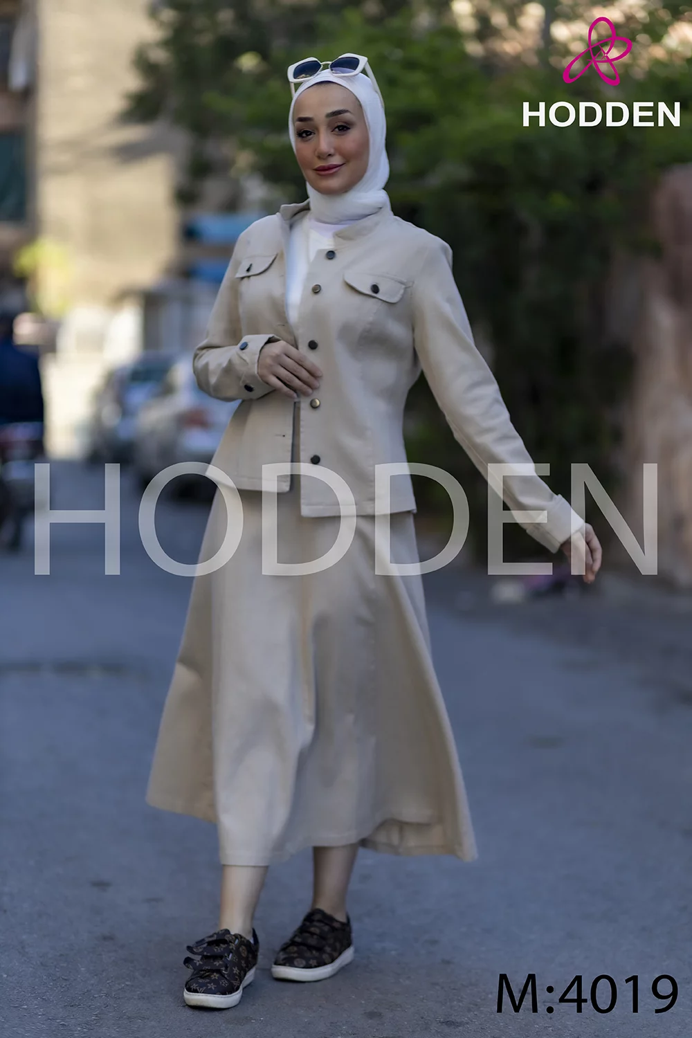 ⁦طقم كتان جاكيت و تنورة 4019⁩ - الصورة ⁦3⁩