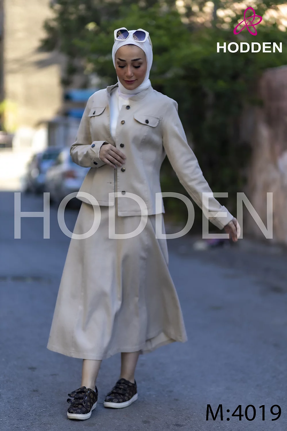 ⁦طقم كتان جاكيت و تنورة 4019⁩ - الصورة ⁦2⁩