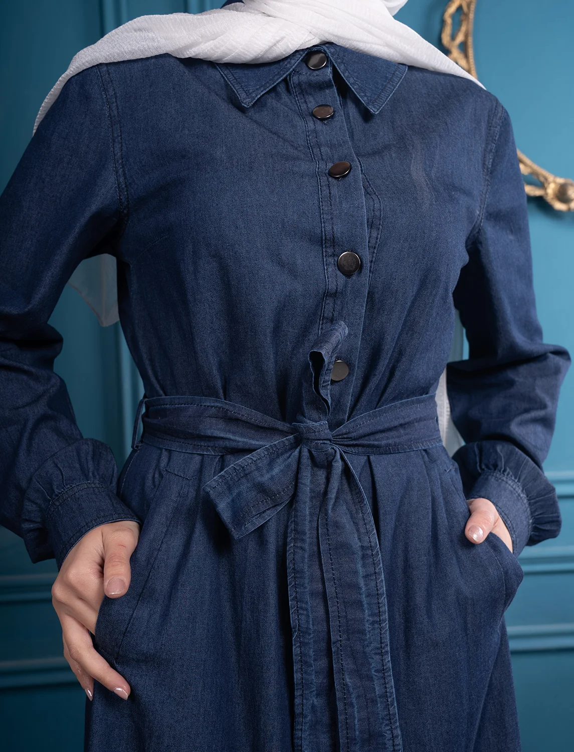 ⁦فستان جينز تنسل 4056⁩ - الصورة ⁦4⁩