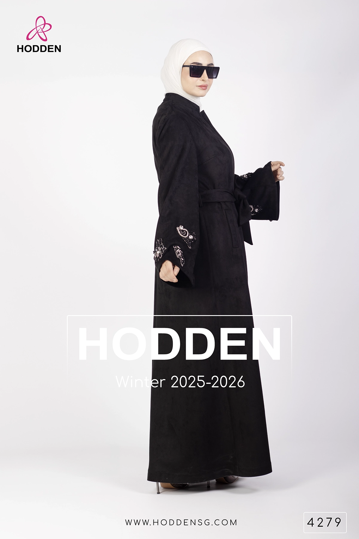 ⁦عباية مخمل اسوارة شك -4279⁩ - الصورة ⁦3⁩