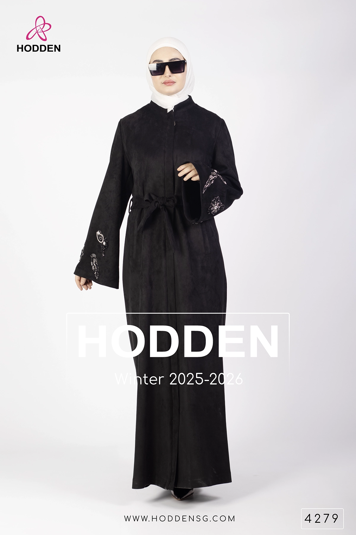 ⁦عباية مخمل اسوارة شك -4279⁩ - الصورة ⁦5⁩