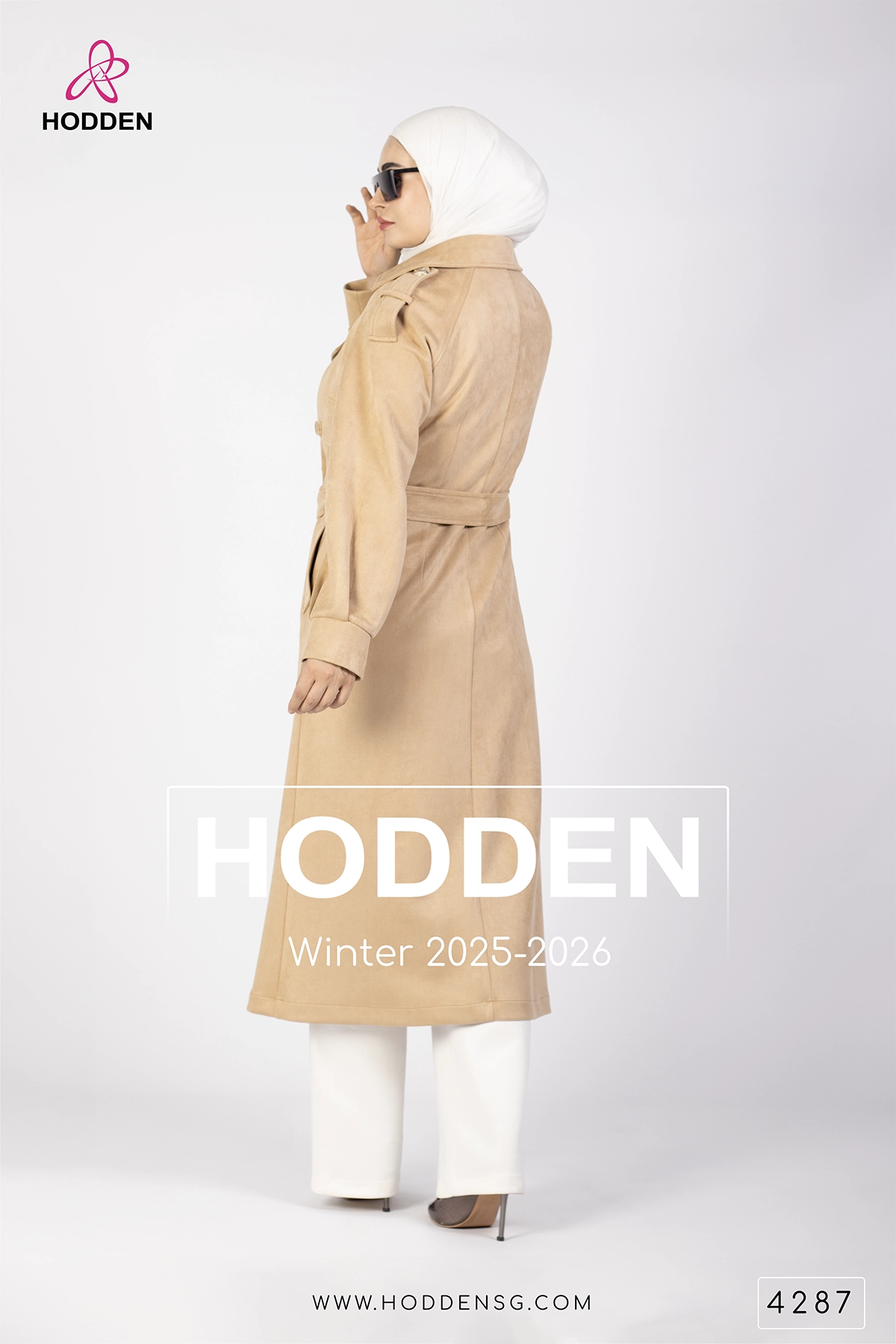 ⁦مانطو مخمل سويد  -4287⁩ - الصورة ⁦4⁩