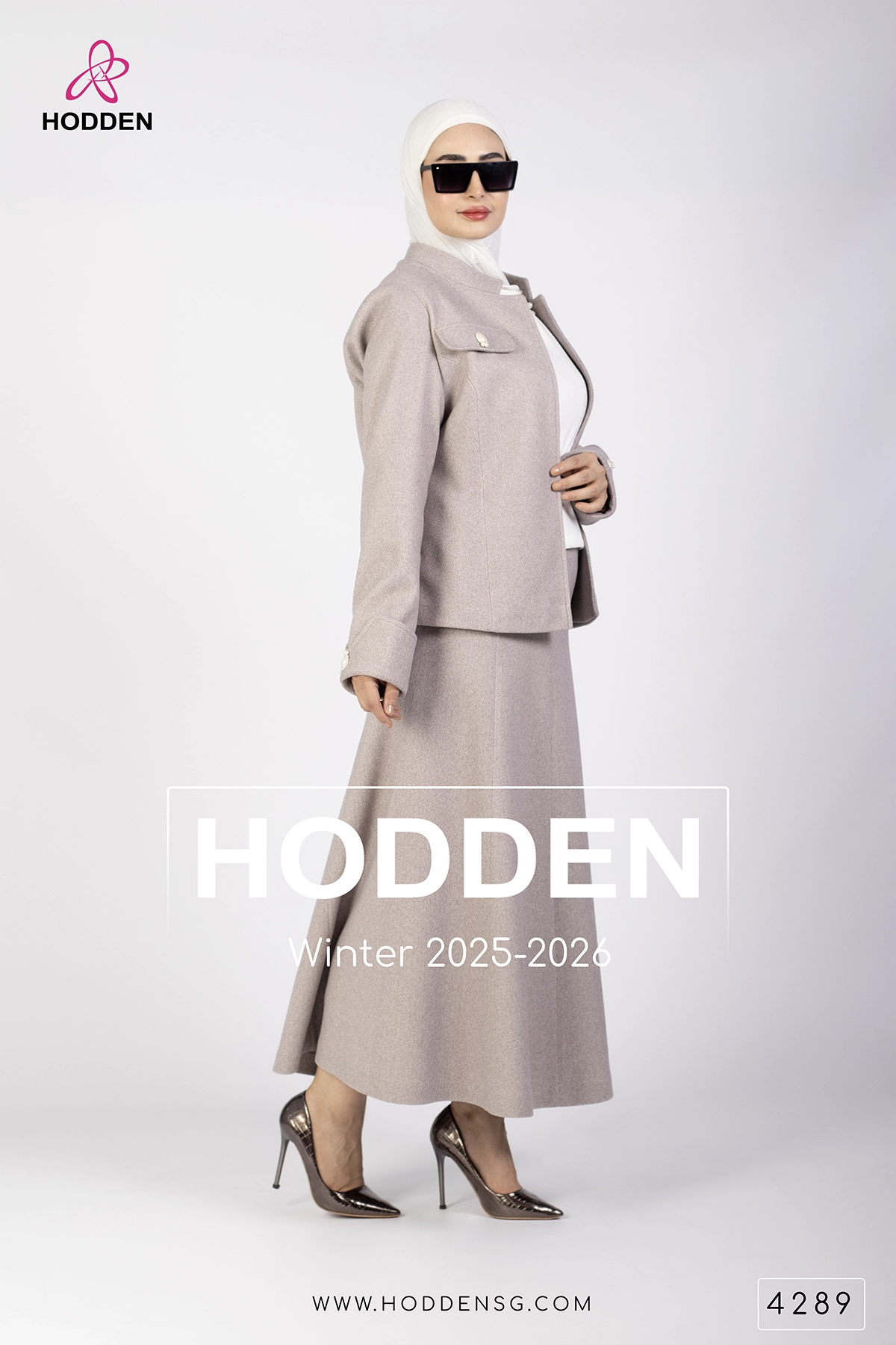 ⁦طقم جوخ تنورة كم مقلب -4289⁩ - الصورة ⁦4⁩