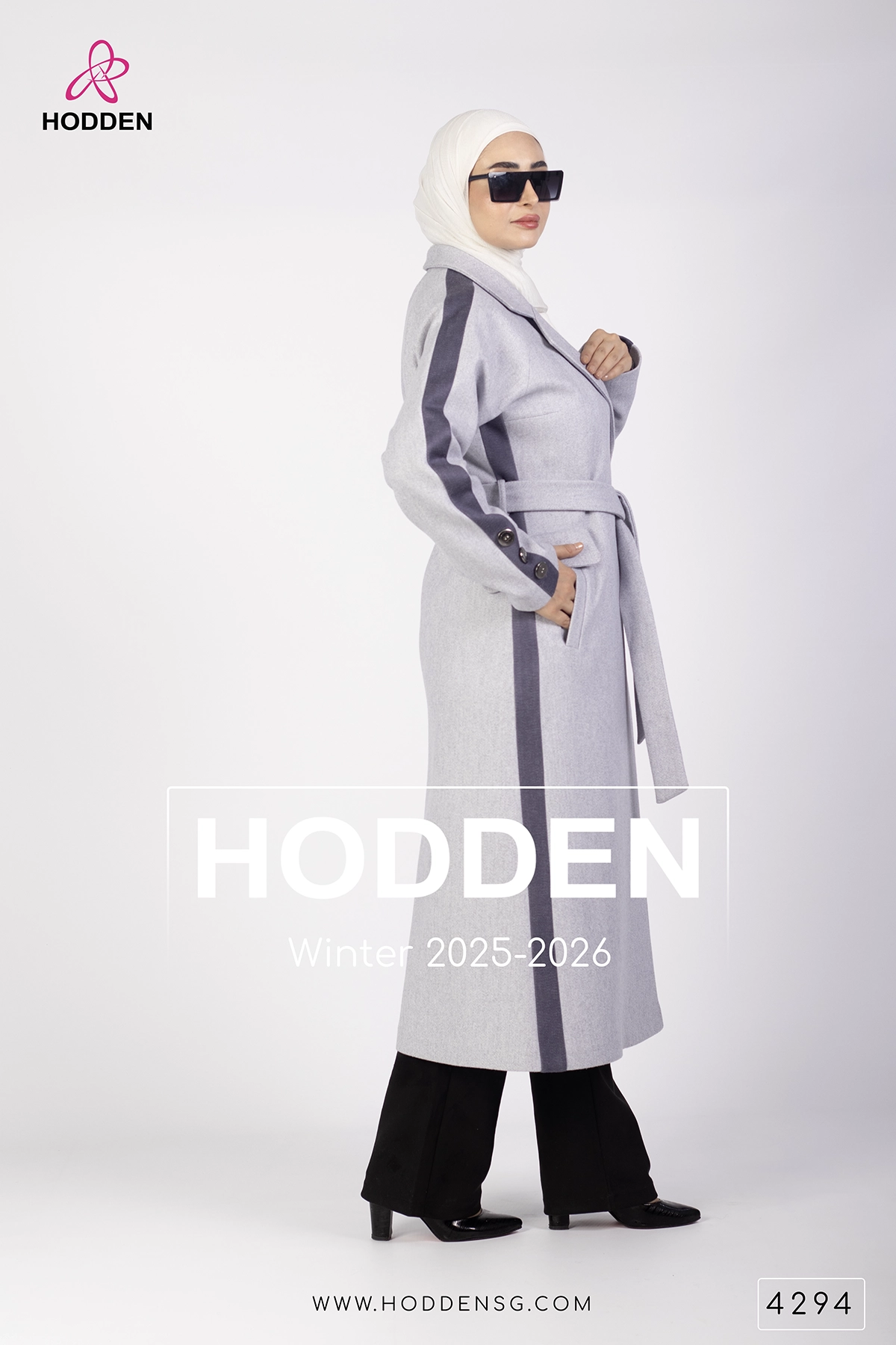 4294 -مانطو جوخ خط على جنب - الصورة 3