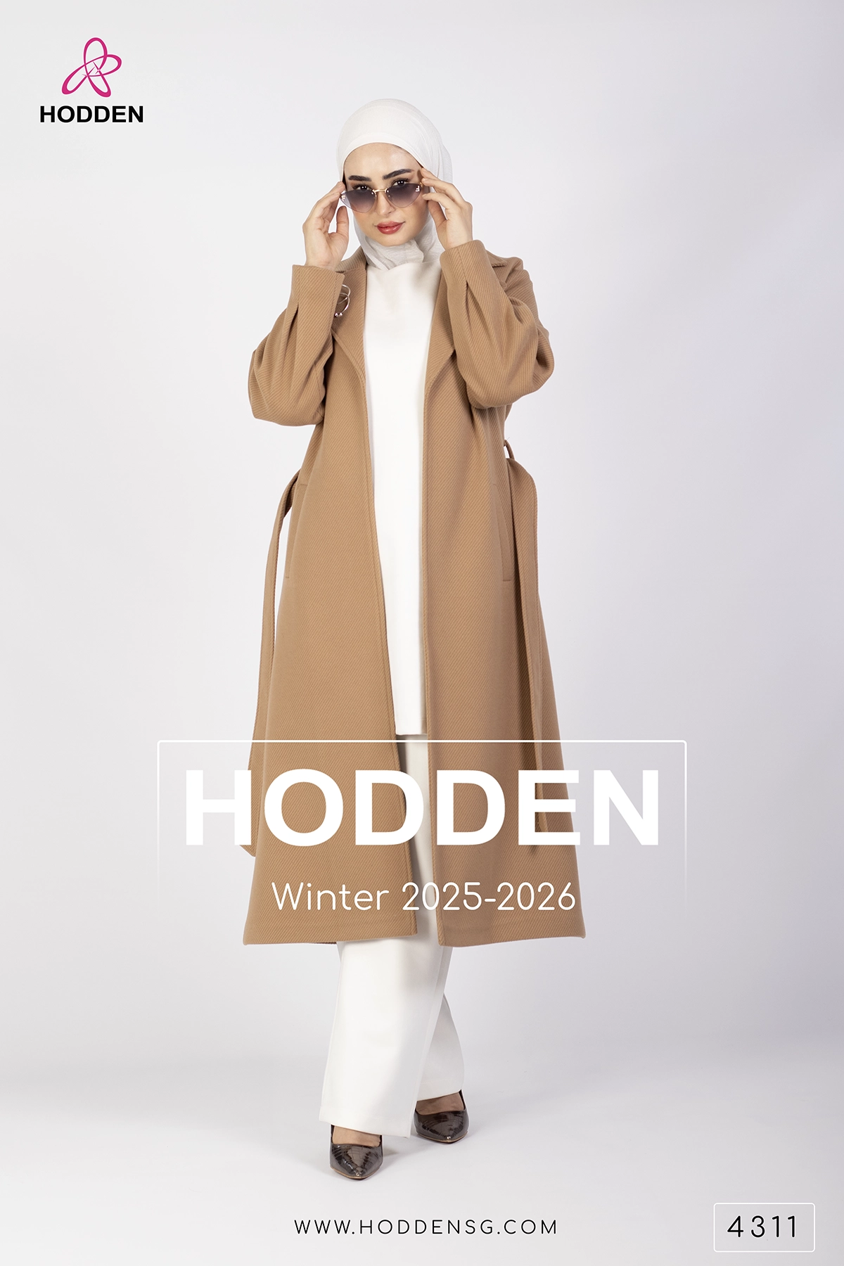 4311-مانطو جوخ محزز مع بروتل