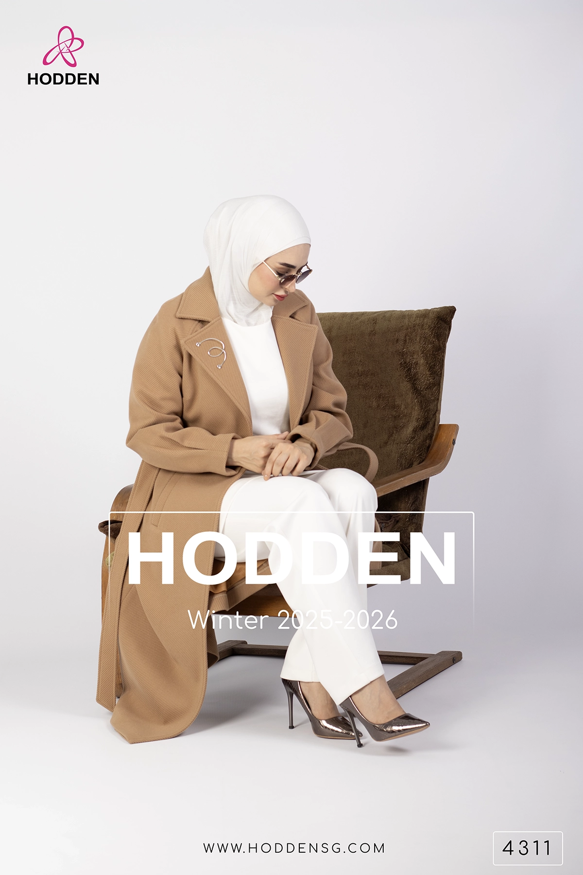 4311-مانطو جوخ محزز مع بروتل - الصورة 2