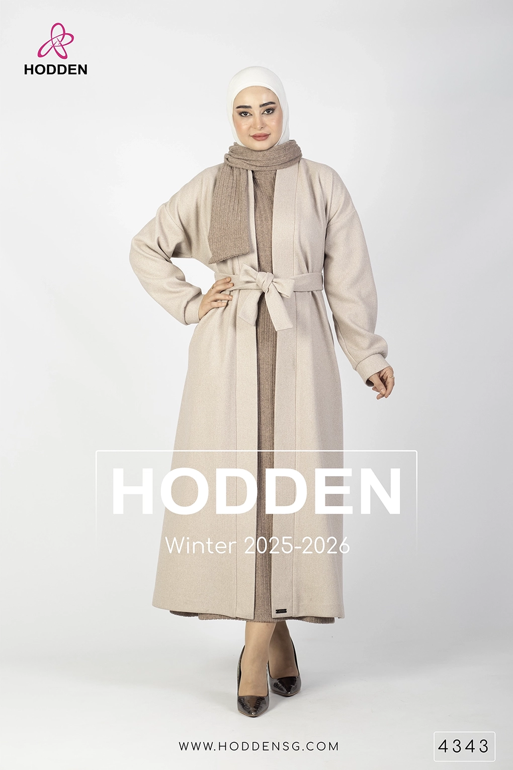 مانطو جوخ فلت مع فستان وشال -4343