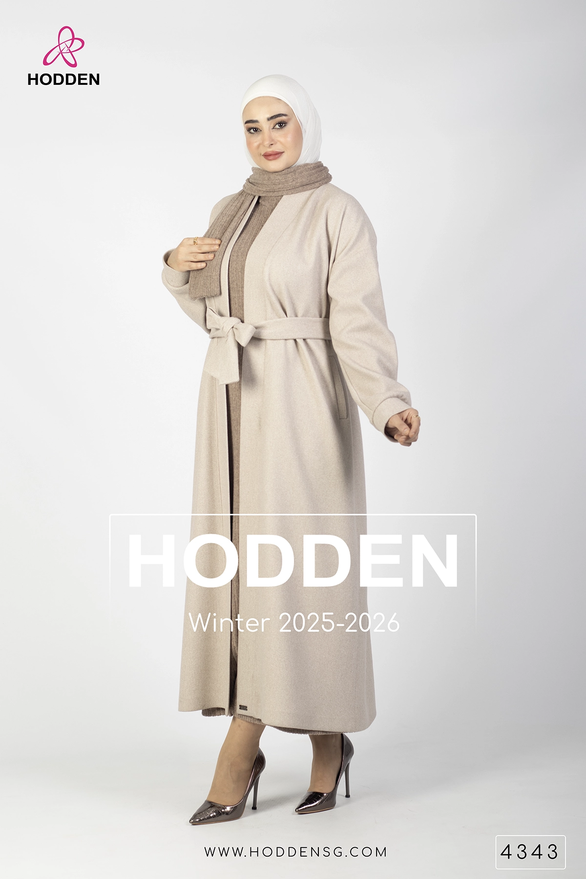 ⁦مانطو جوخ فلت مع فستان وشال -4343⁩ - الصورة ⁦2⁩