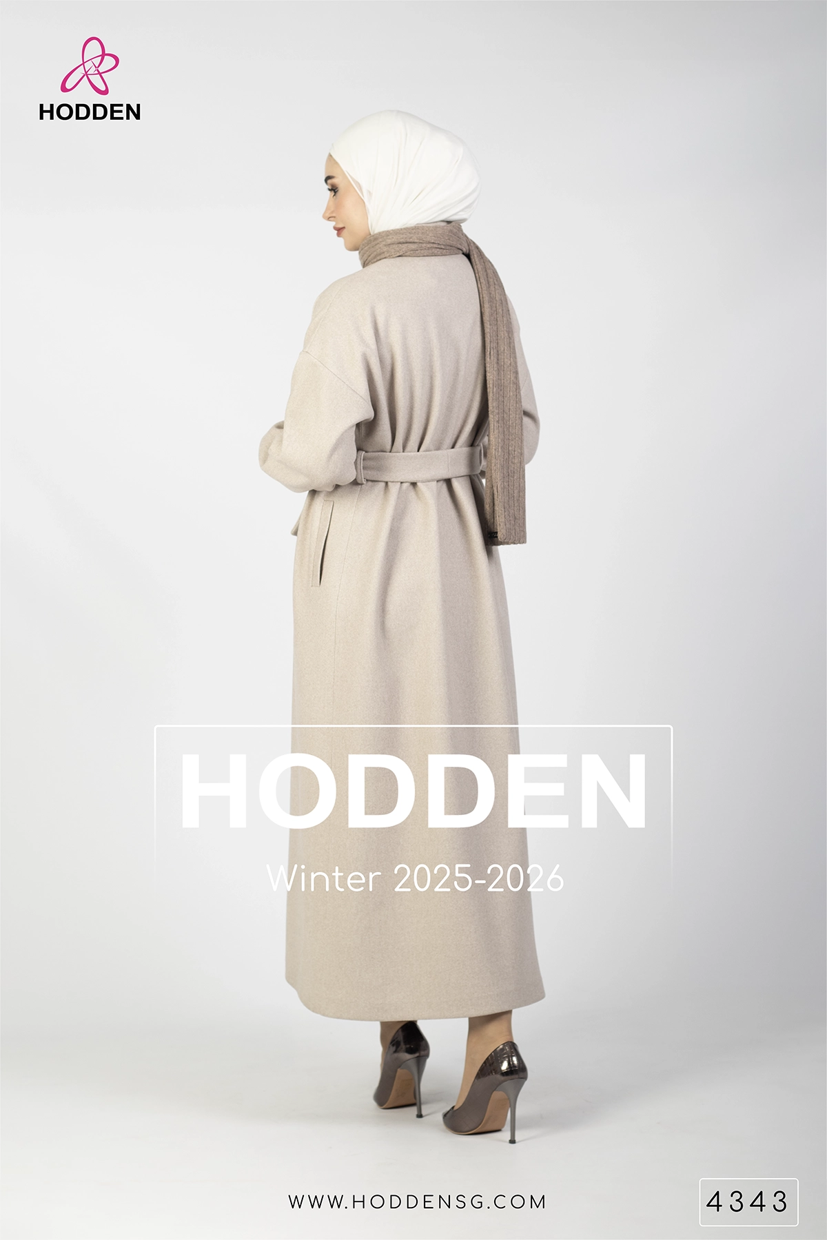 ⁦مانطو جوخ فلت مع فستان وشال -4343⁩ - الصورة ⁦4⁩