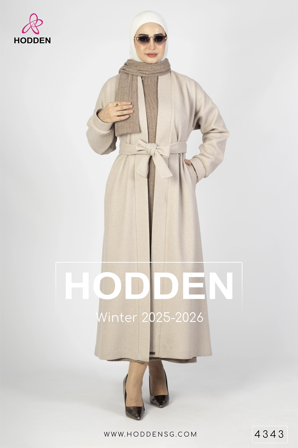 ⁦مانطو جوخ فلت مع فستان وشال -4343⁩ - الصورة ⁦7⁩