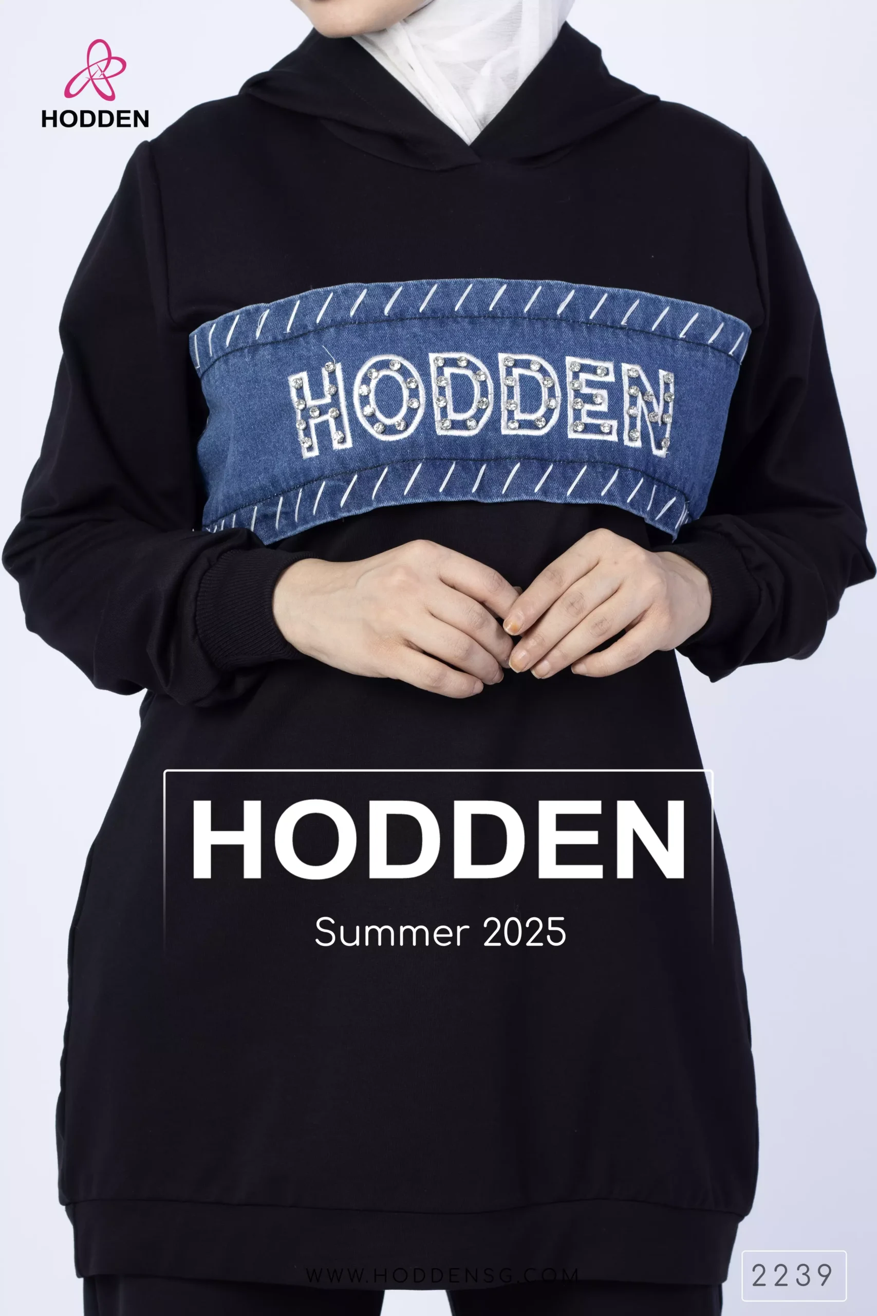 ⁦بيجامة قطن2 قطعة جينز عالصدر هودن -2239⁩ - الصورة ⁦4⁩