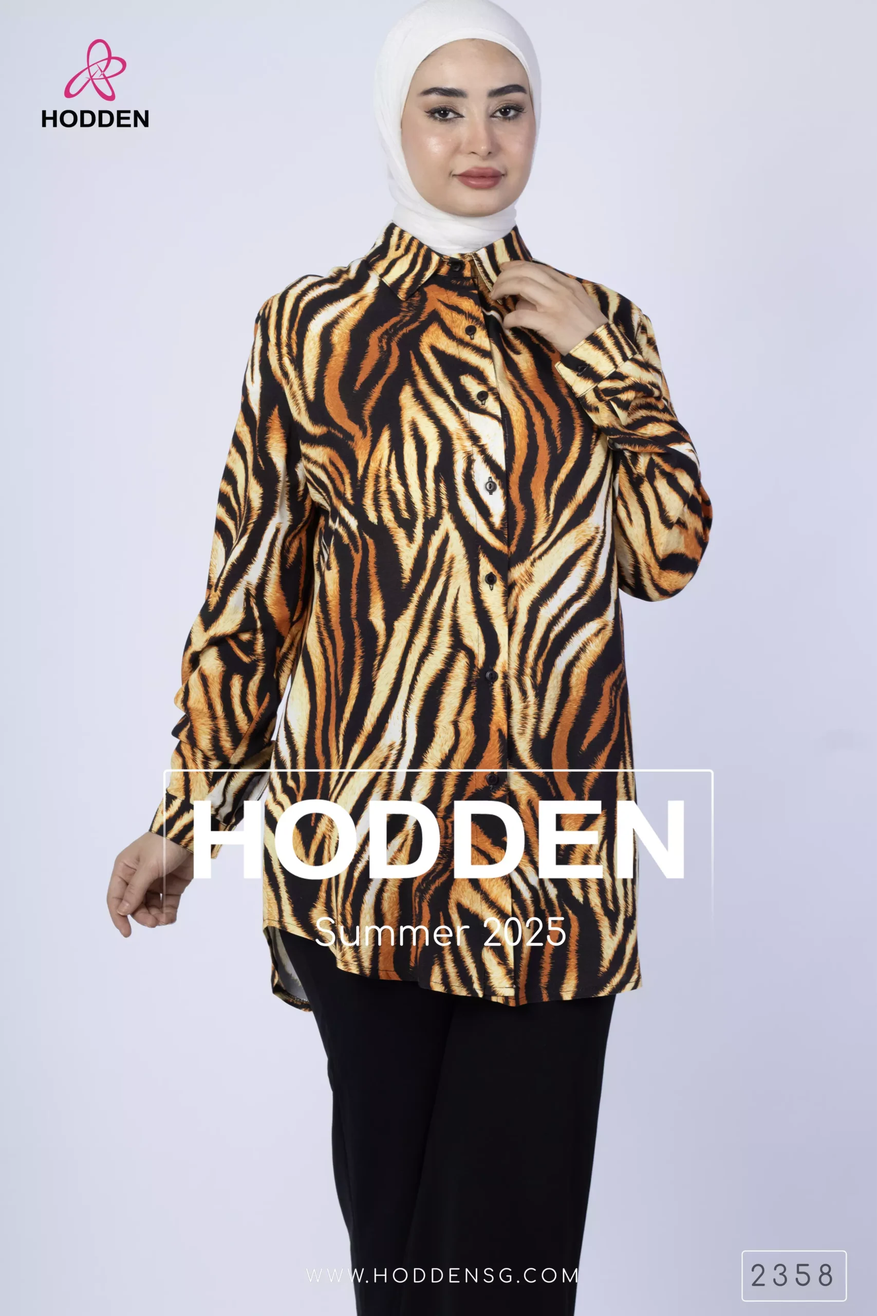 ⁦قميص  فلة عالى ظهر زيبره -2358⁩ - الصورة ⁦2⁩