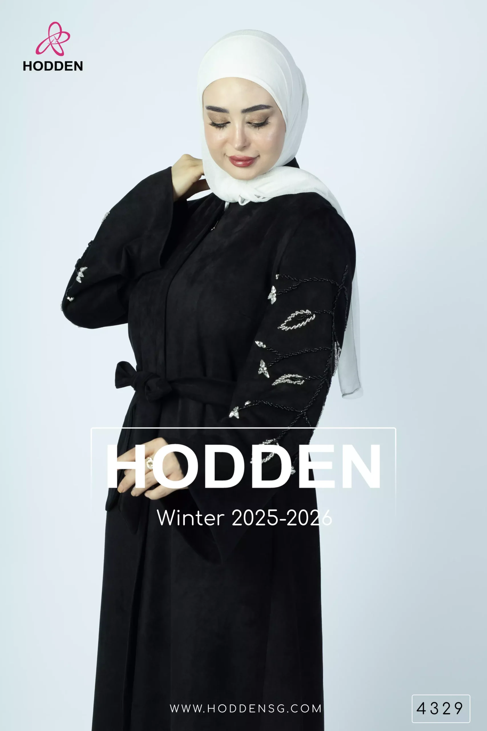 عباية مخمل كم عرق - 4329