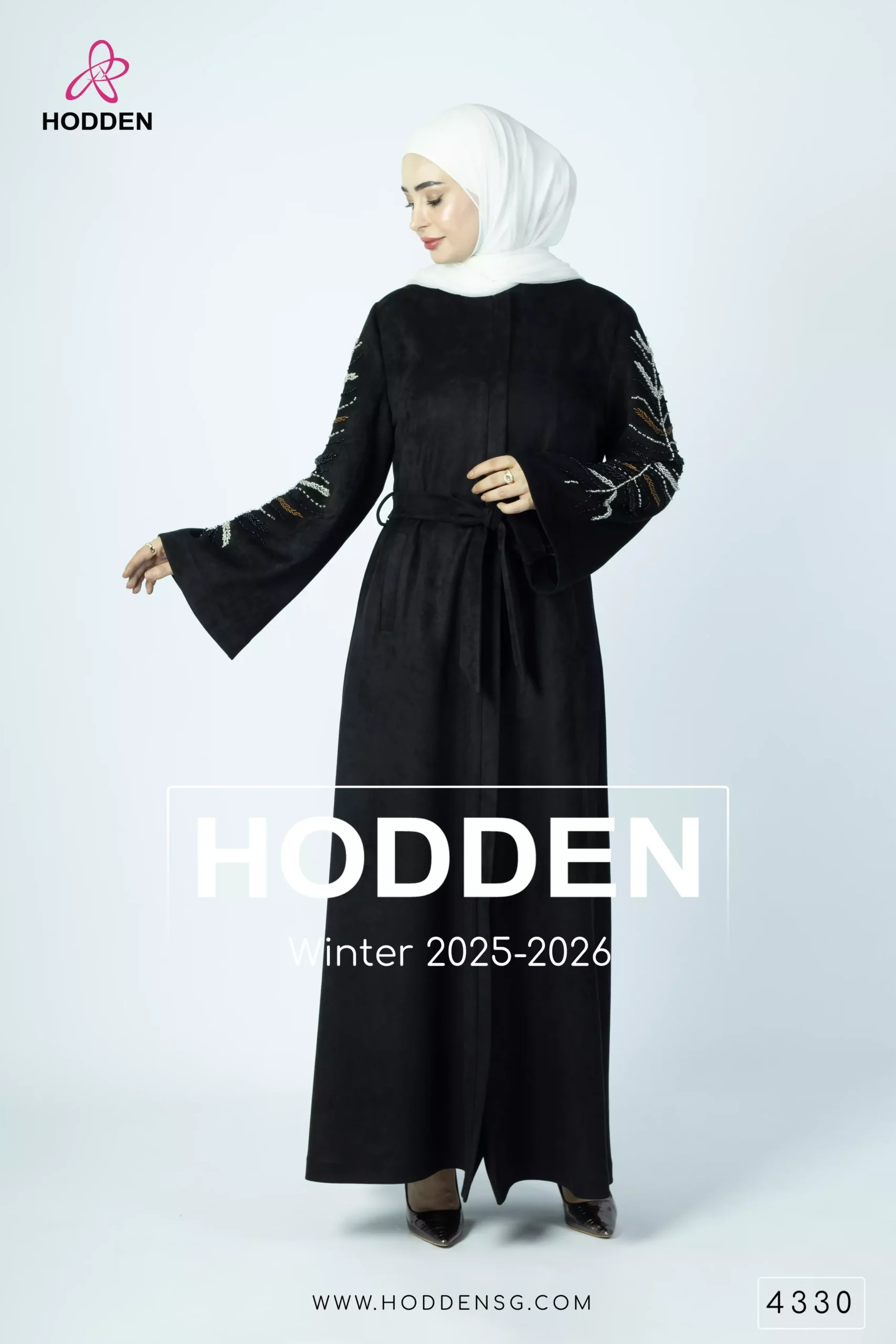 عباية مخمل كم عرق - 4330