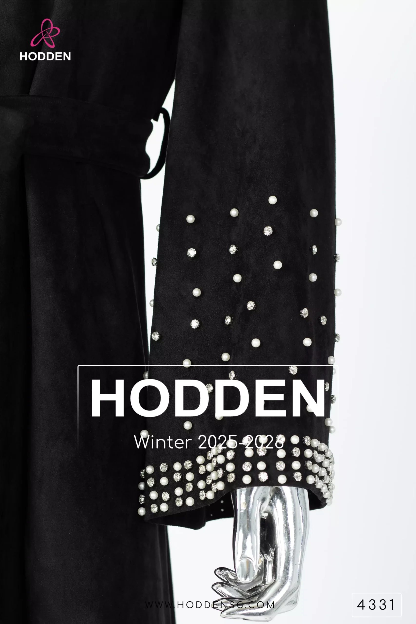 ⁦عباية مخمل كم شك لولو والماس - 4331⁩ - الصورة ⁦11⁩