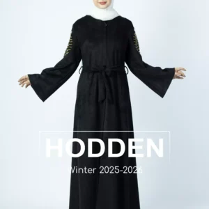 عباية مخمل سويد شك سنبله - 4332