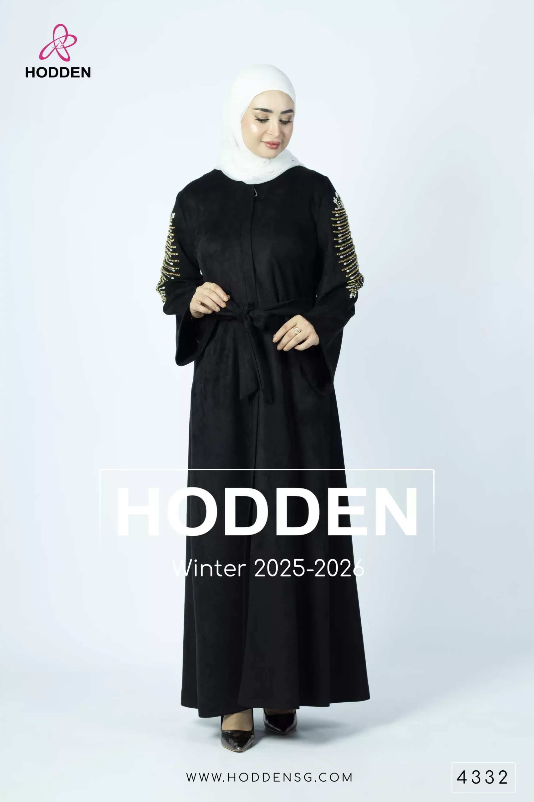 ⁦عباية مخمل سويد شك سنبله - 4332⁩ - الصورة ⁦6⁩