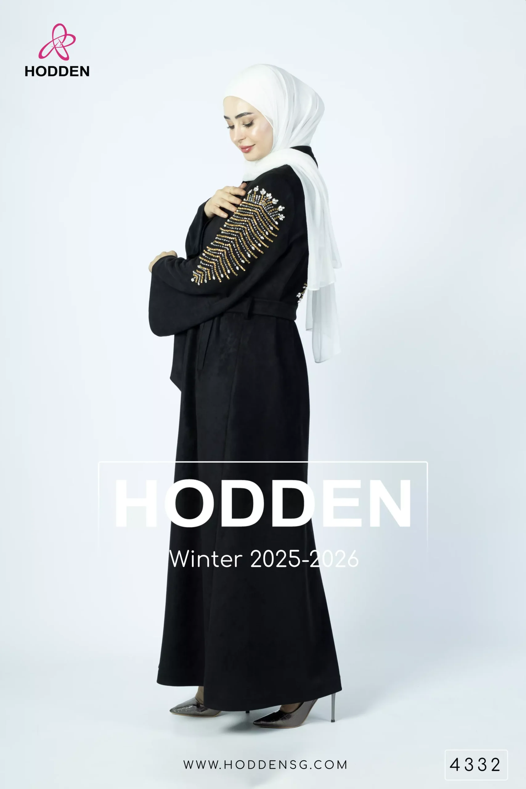 ⁦عباية مخمل سويد شك سنبله - 4332⁩ - الصورة ⁦5⁩