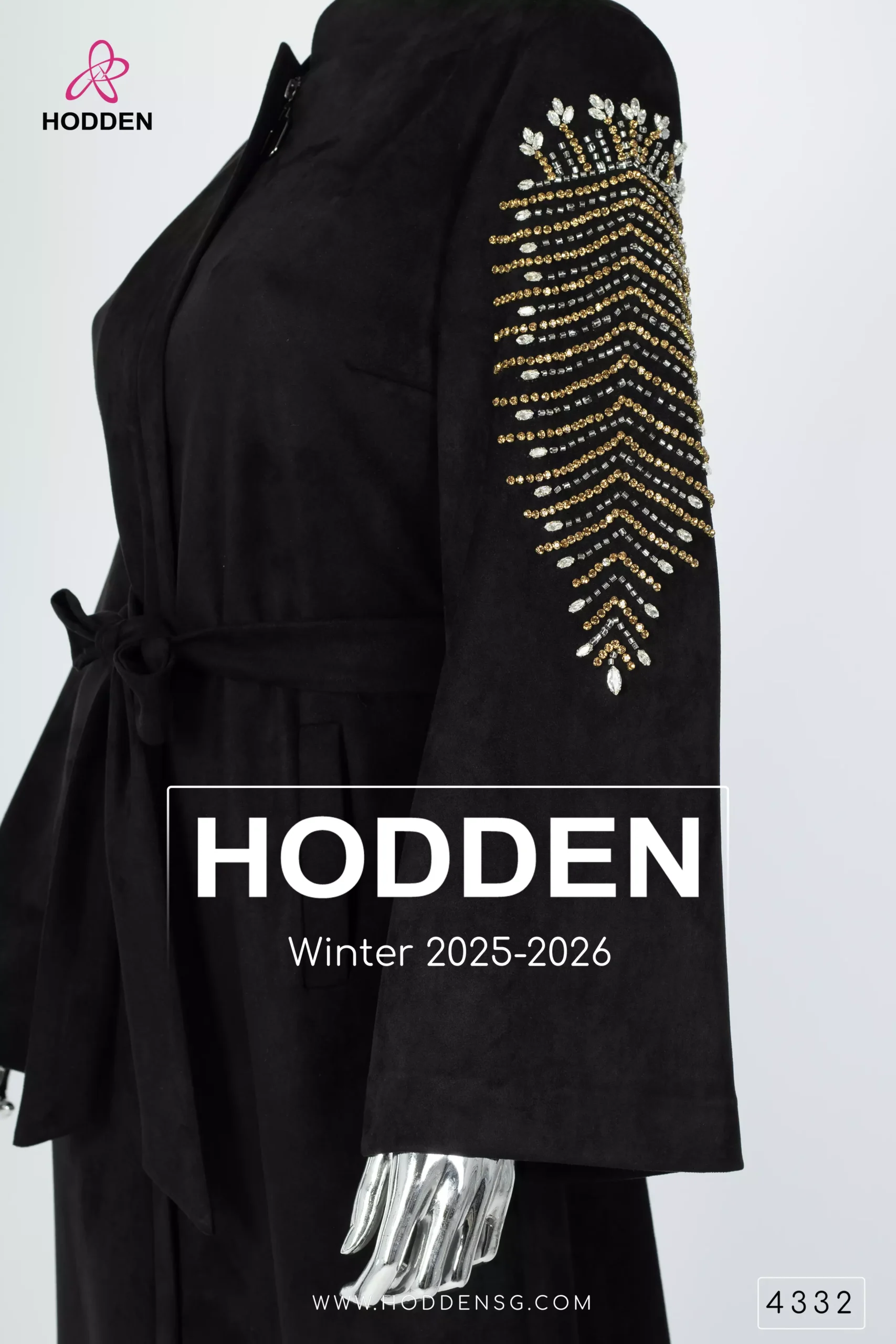 ⁦عباية مخمل سويد شك سنبله - 4332⁩ - الصورة ⁦10⁩