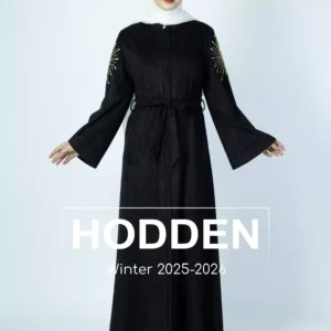 عباية مخمل سويد شك شعاع - 4333