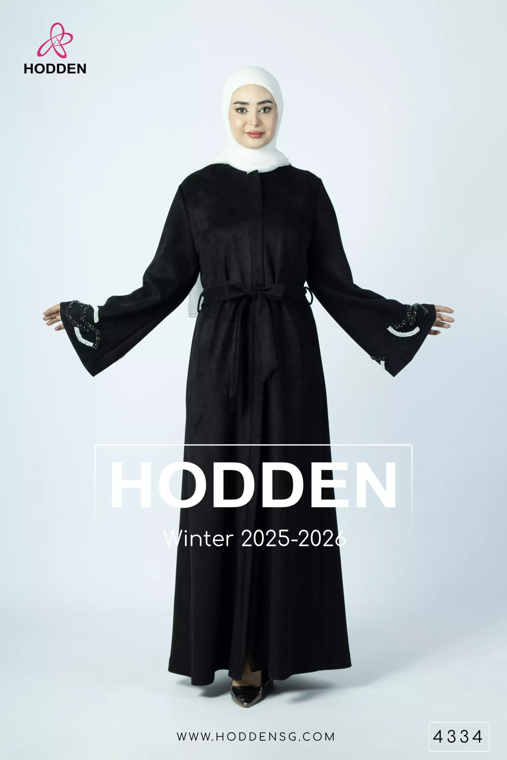 عباية مخمل سويد شك  قوص - 4334