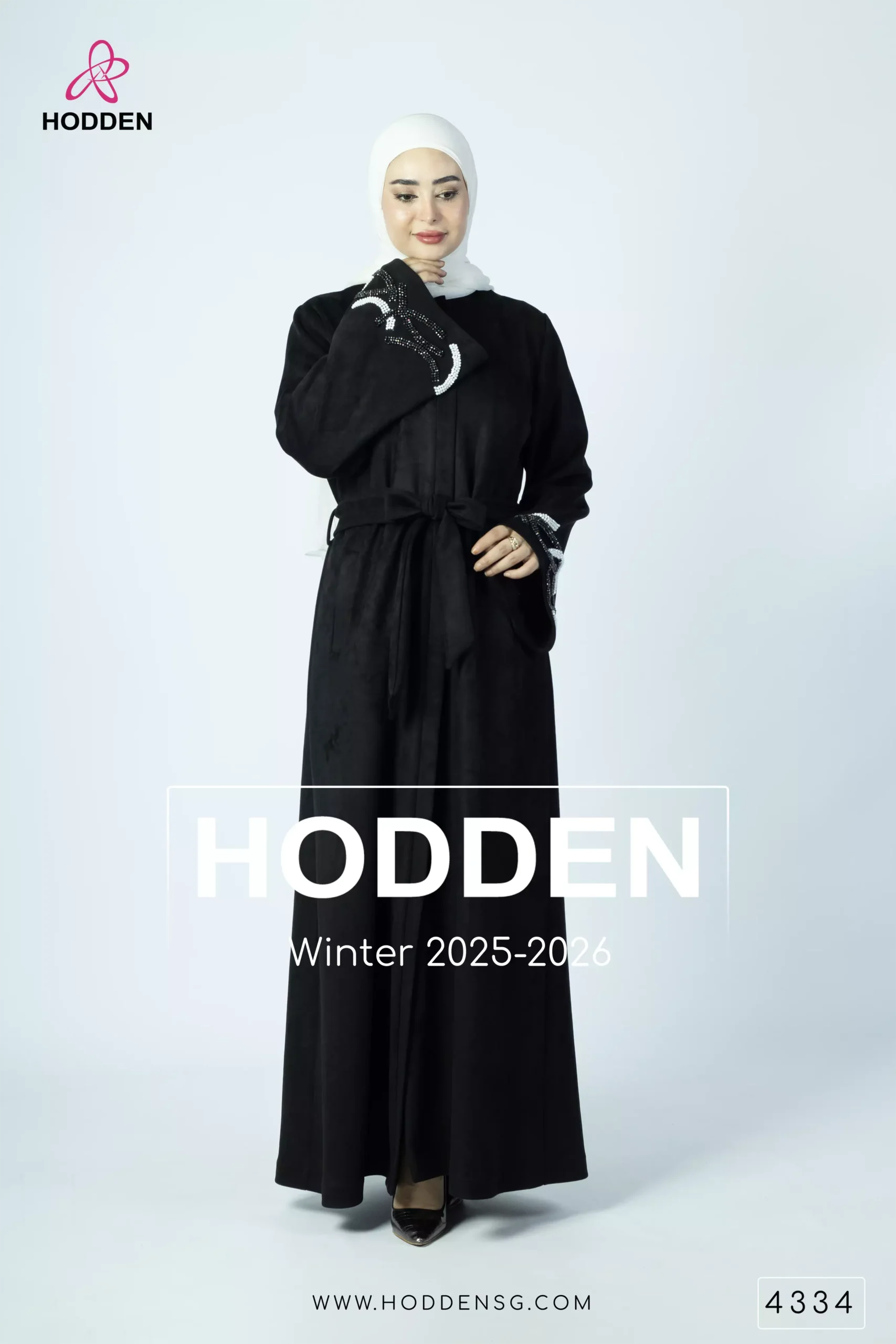 ⁦عباية مخمل سويد شك  قوص - 4334⁩ - الصورة ⁦4⁩