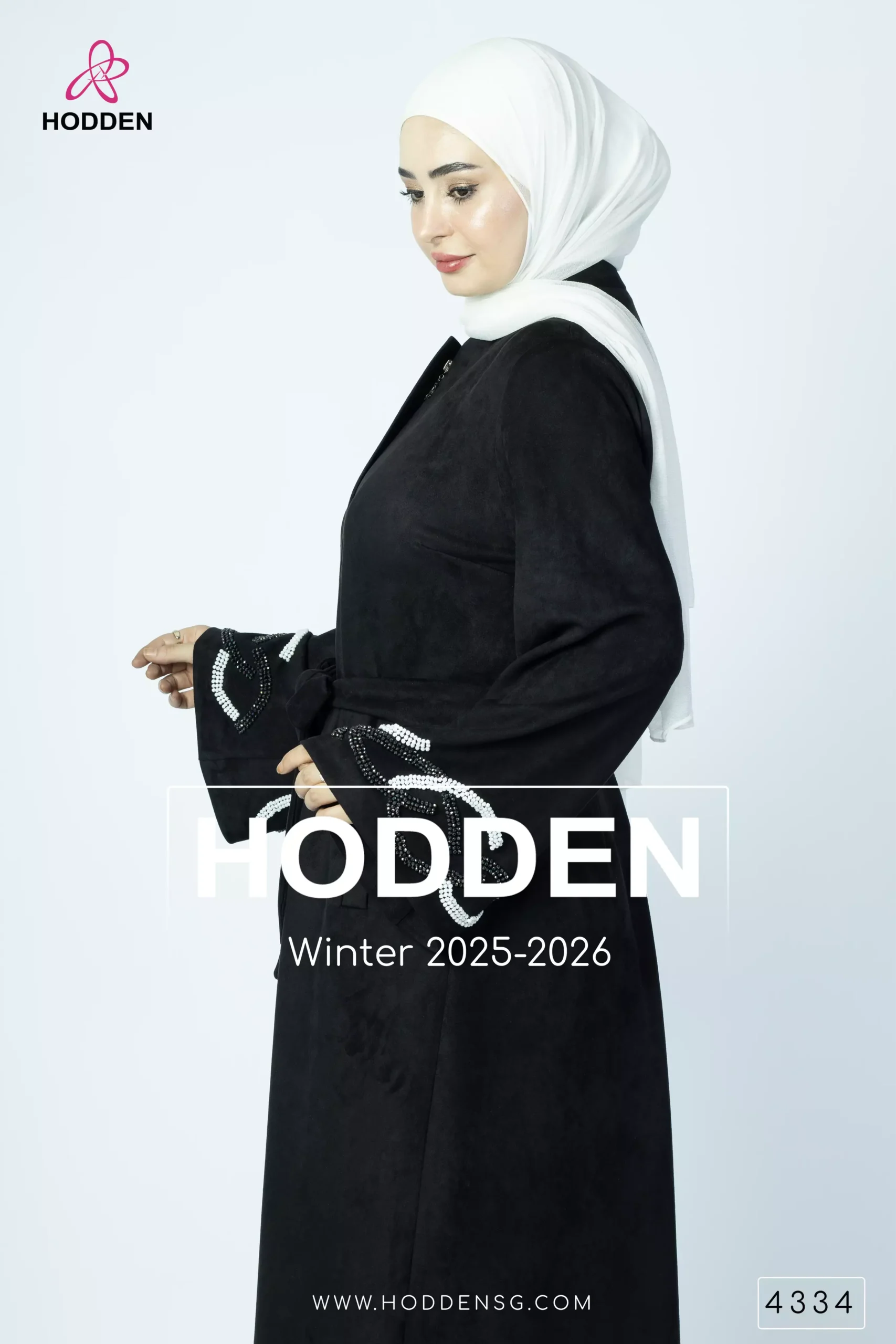 ⁦عباية مخمل سويد شك  قوص - 4334⁩ - الصورة ⁦2⁩