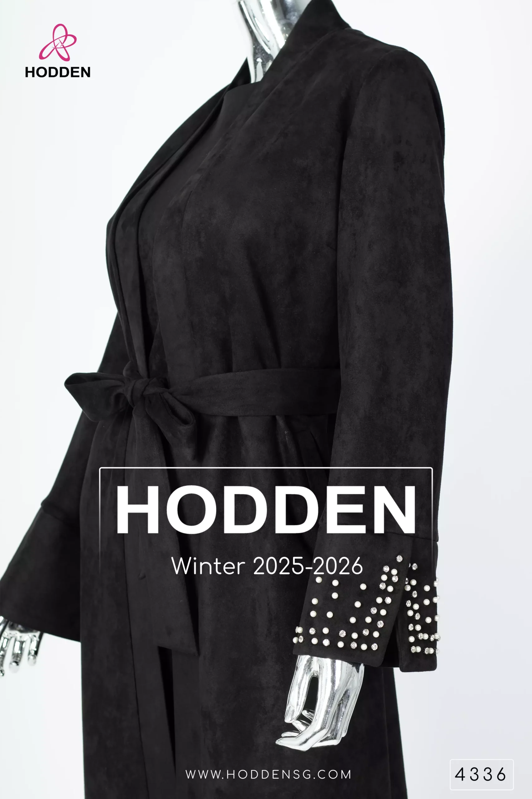 ⁦عباية مخمل سويد مع فستان - 4336⁩ - الصورة ⁦8⁩