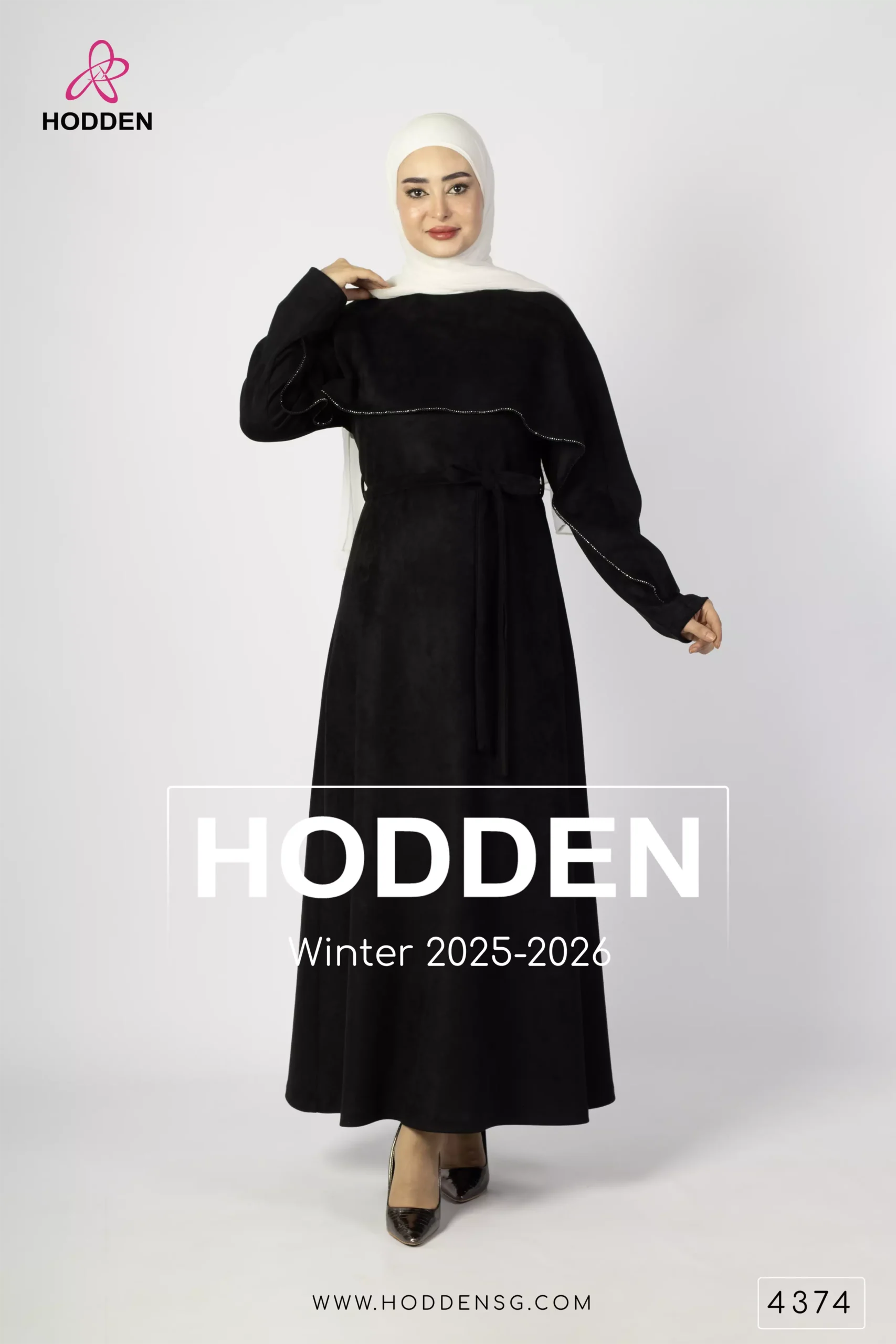 فستان سويد مع رده - 4374