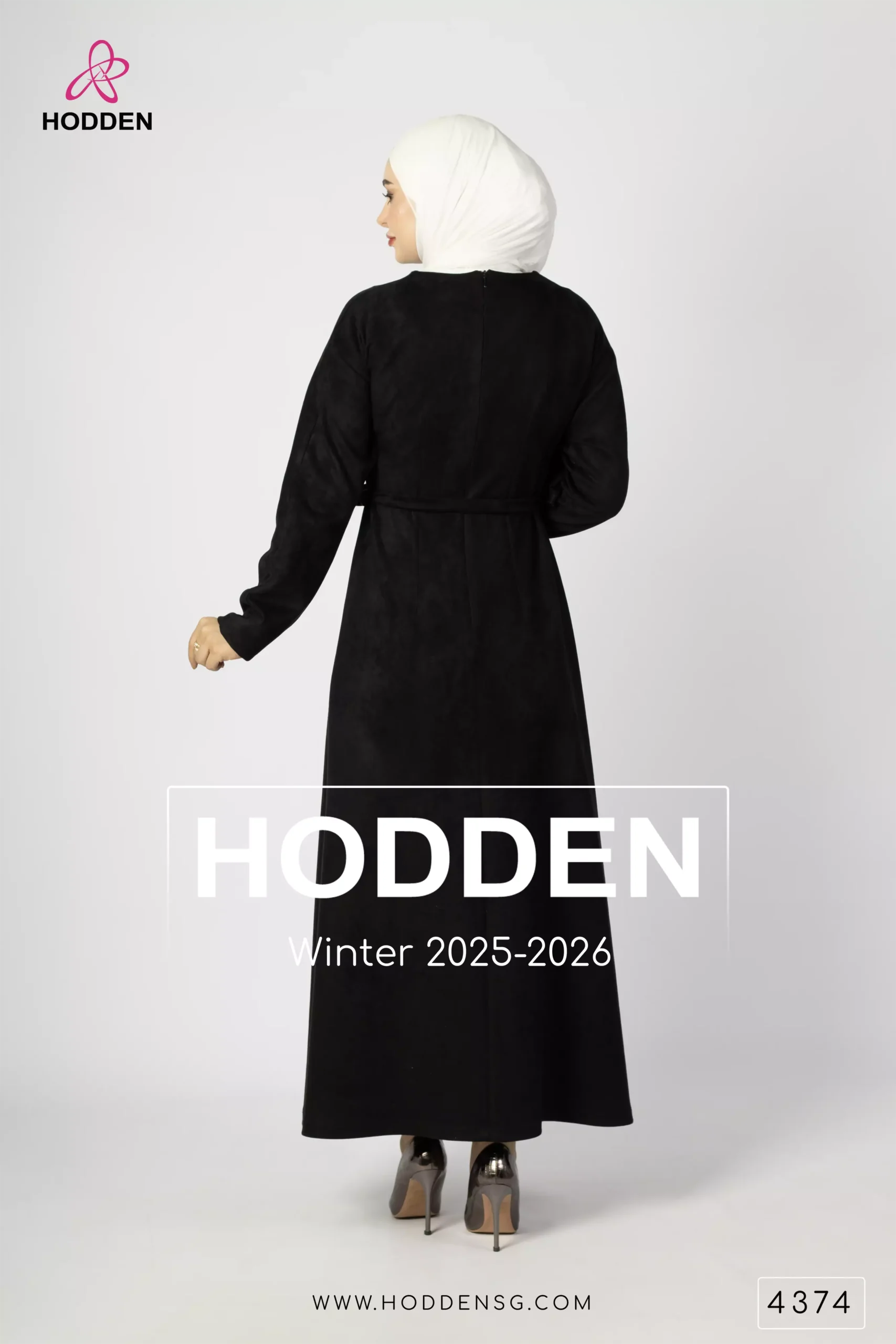 ⁦فستان سويد مع رده - 4374⁩ - الصورة ⁦2⁩