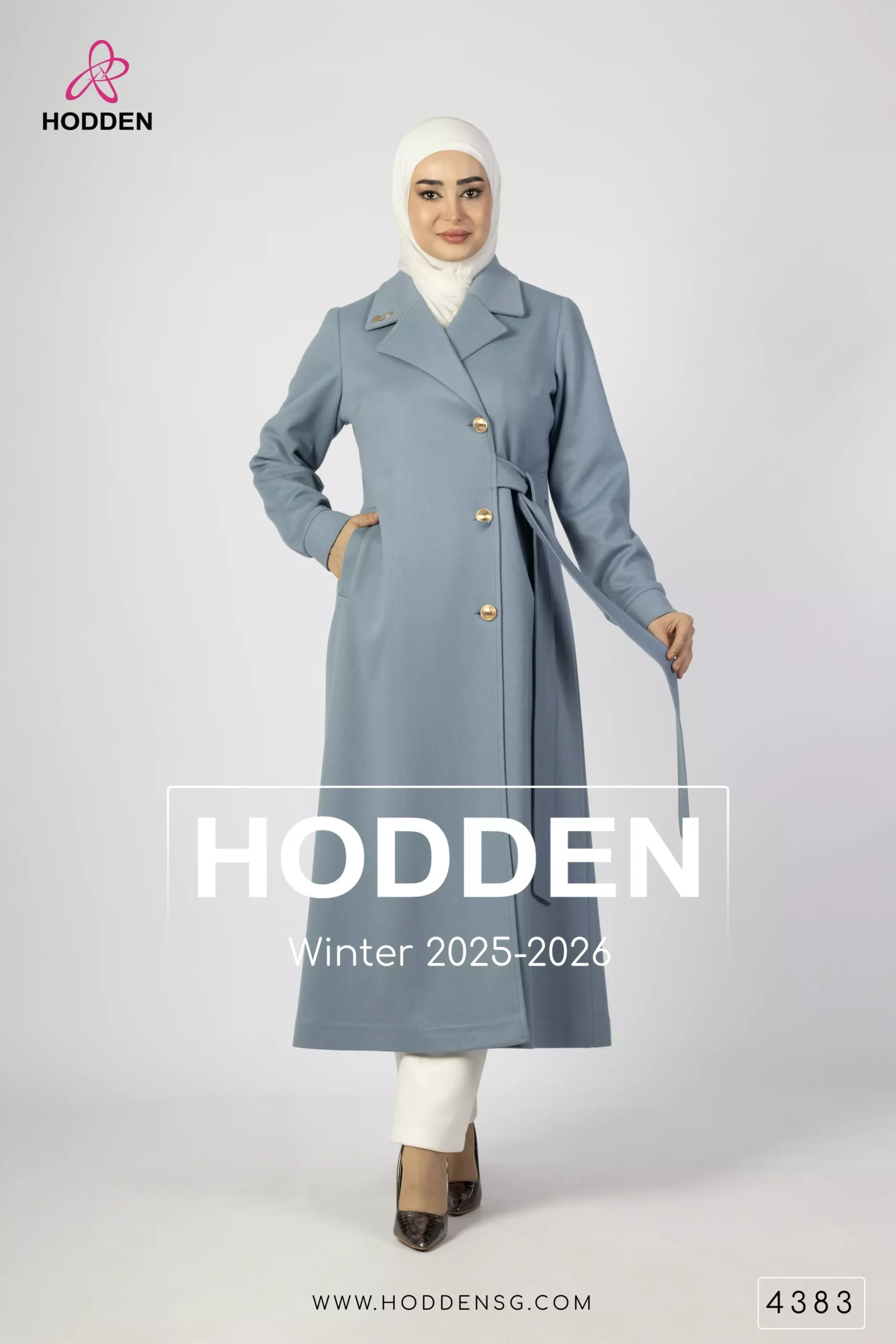 مانطو جوخ زنار على الخصر - 4383