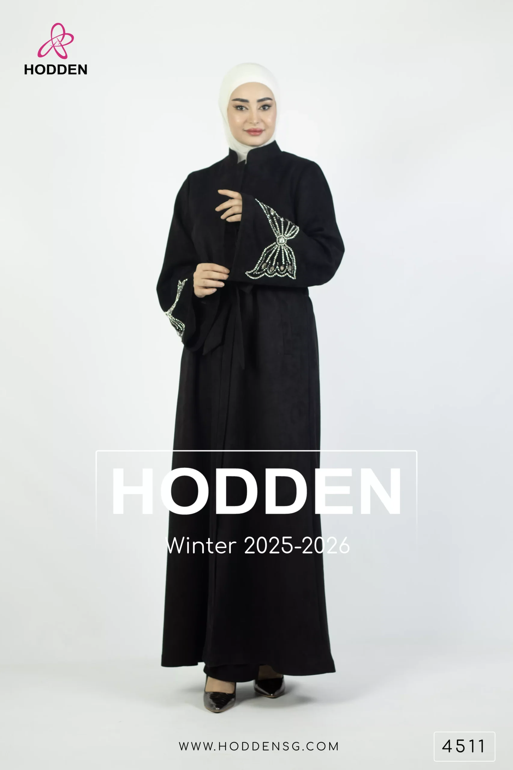 عباية مخمل سويد - 4511