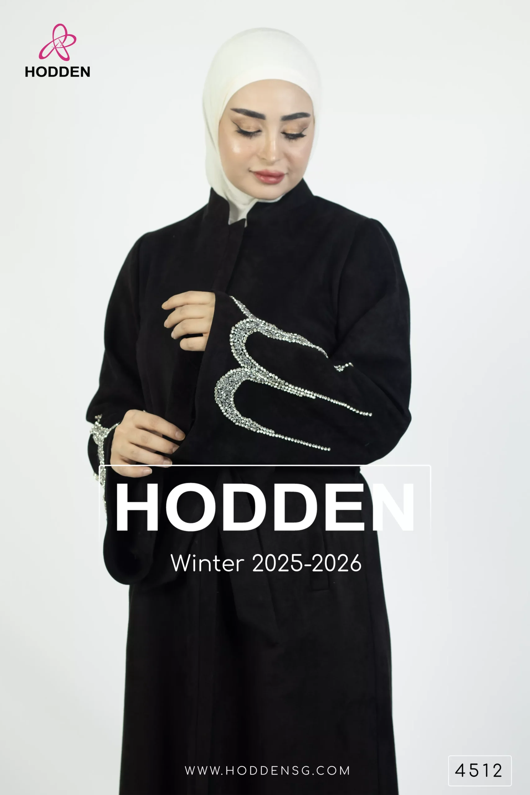 ⁦عباية مخمل سويد - 4512⁩ - الصورة ⁦9⁩