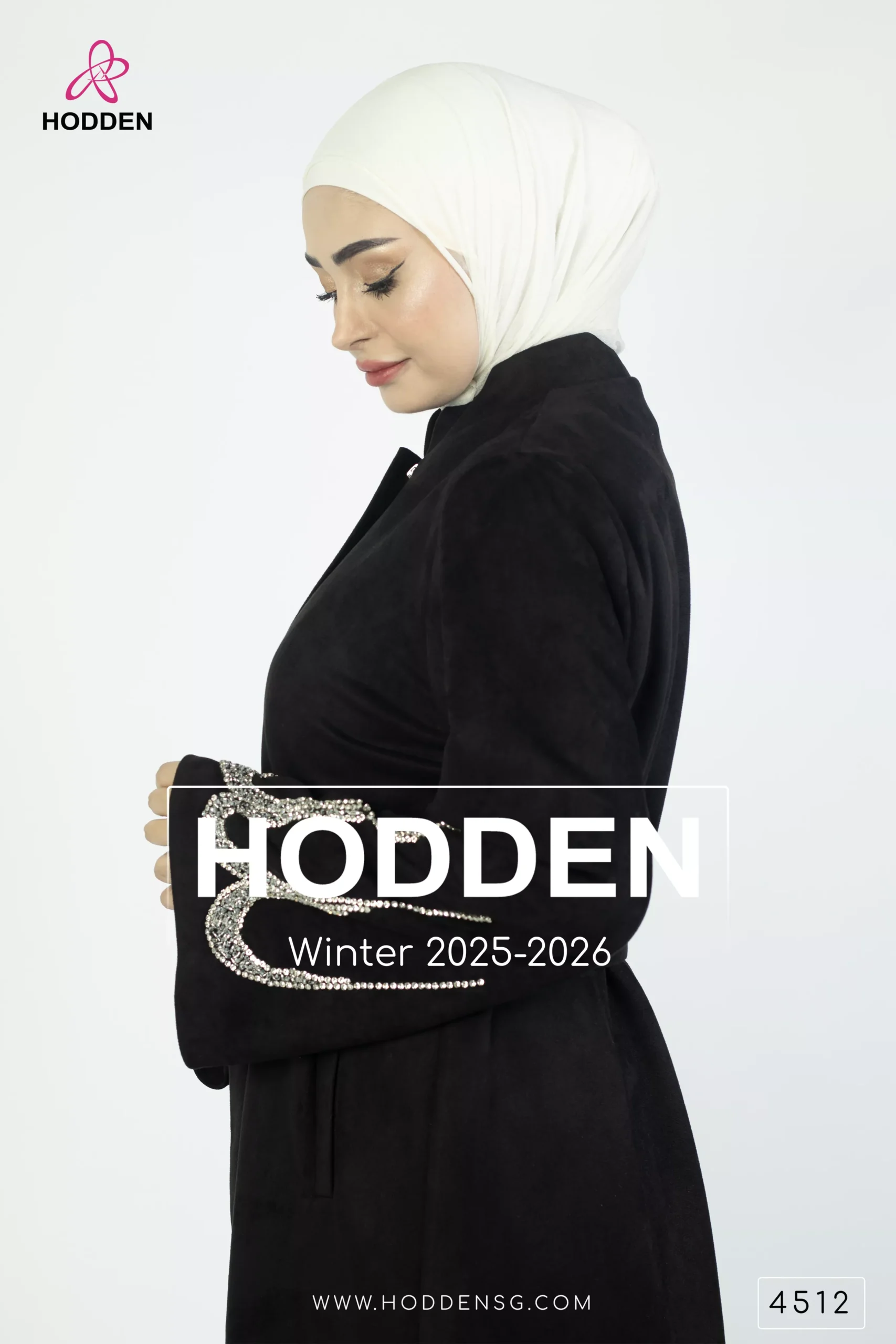 ⁦عباية مخمل سويد - 4512⁩ - الصورة ⁦6⁩