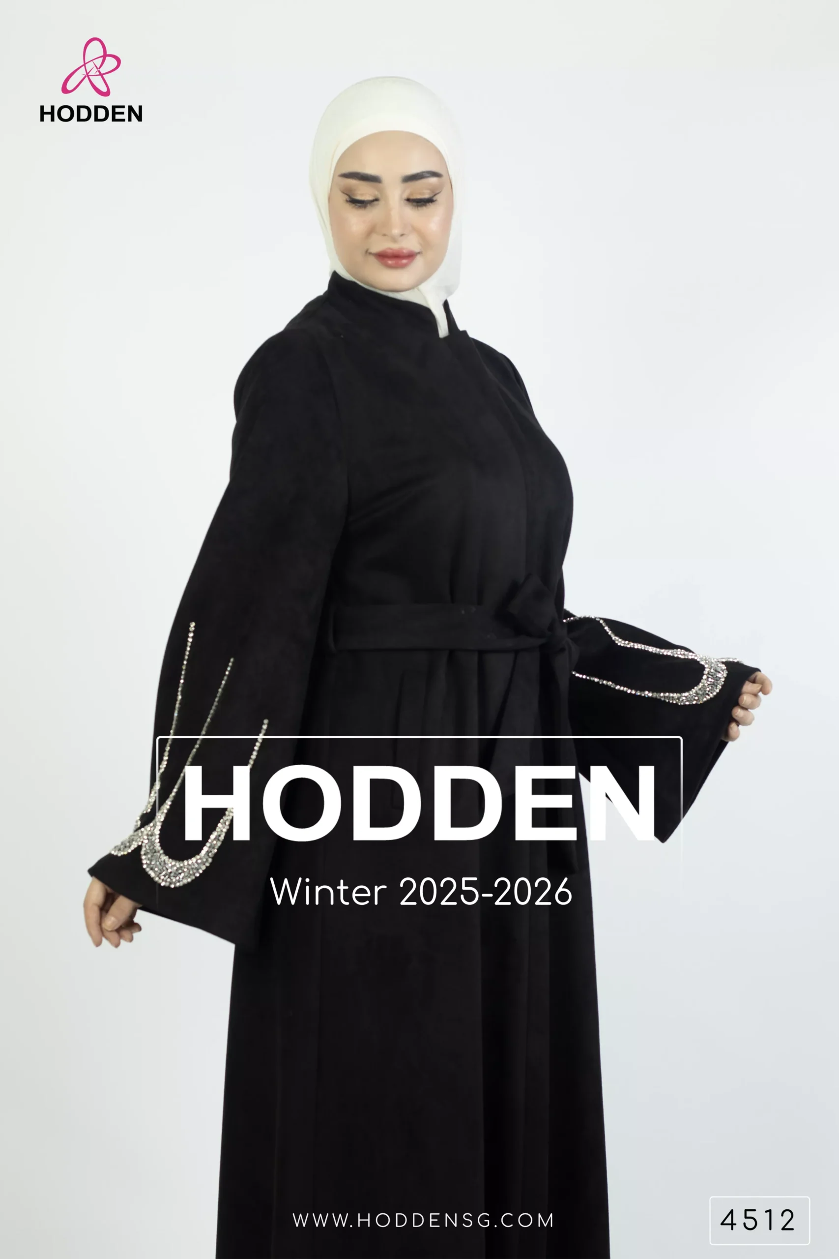 ⁦عباية مخمل سويد - 4512⁩ - الصورة ⁦5⁩