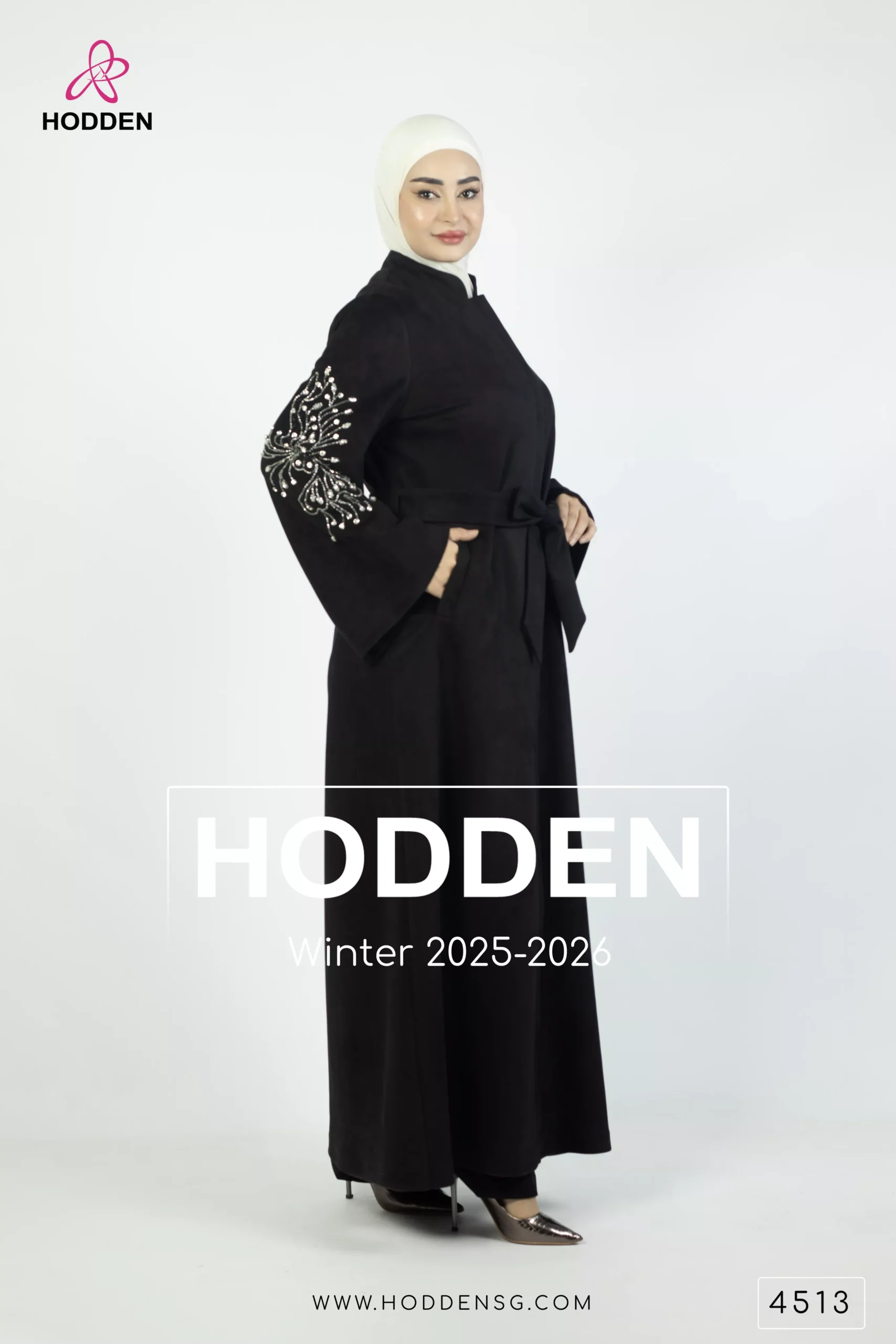 عباية مخمل سويد - 4513