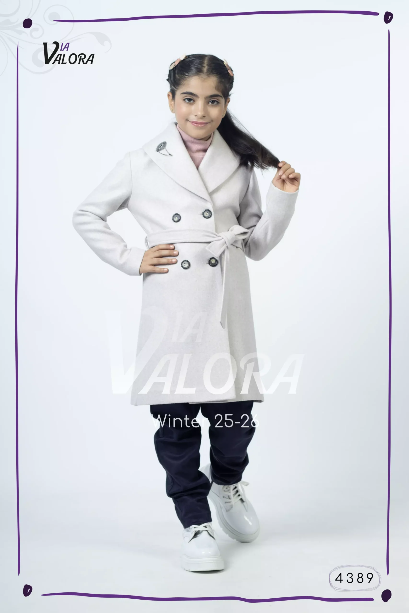 طقم بناتي 3 قطع – جوخ – طول 80 سم - 4389