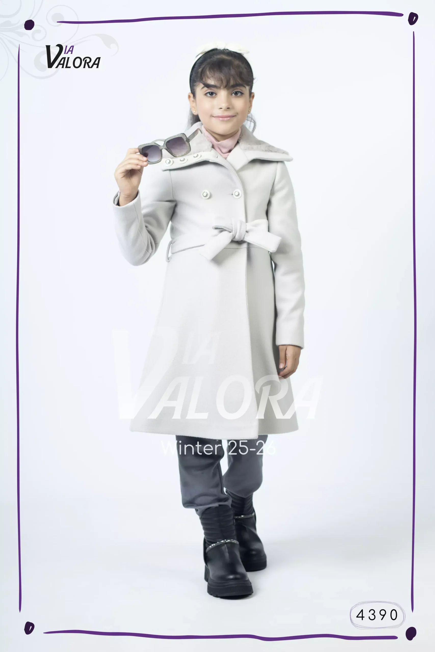 طقم بناتي 3 قطع – جوخ – طول 80 سم - 4390