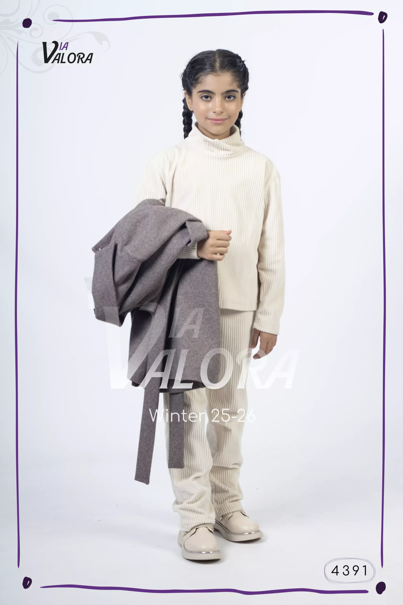 ⁦طقم بناتي 3 قطع – جوخ ممزوج – طول 80 سم - 4391⁩ - الصورة ⁦8⁩