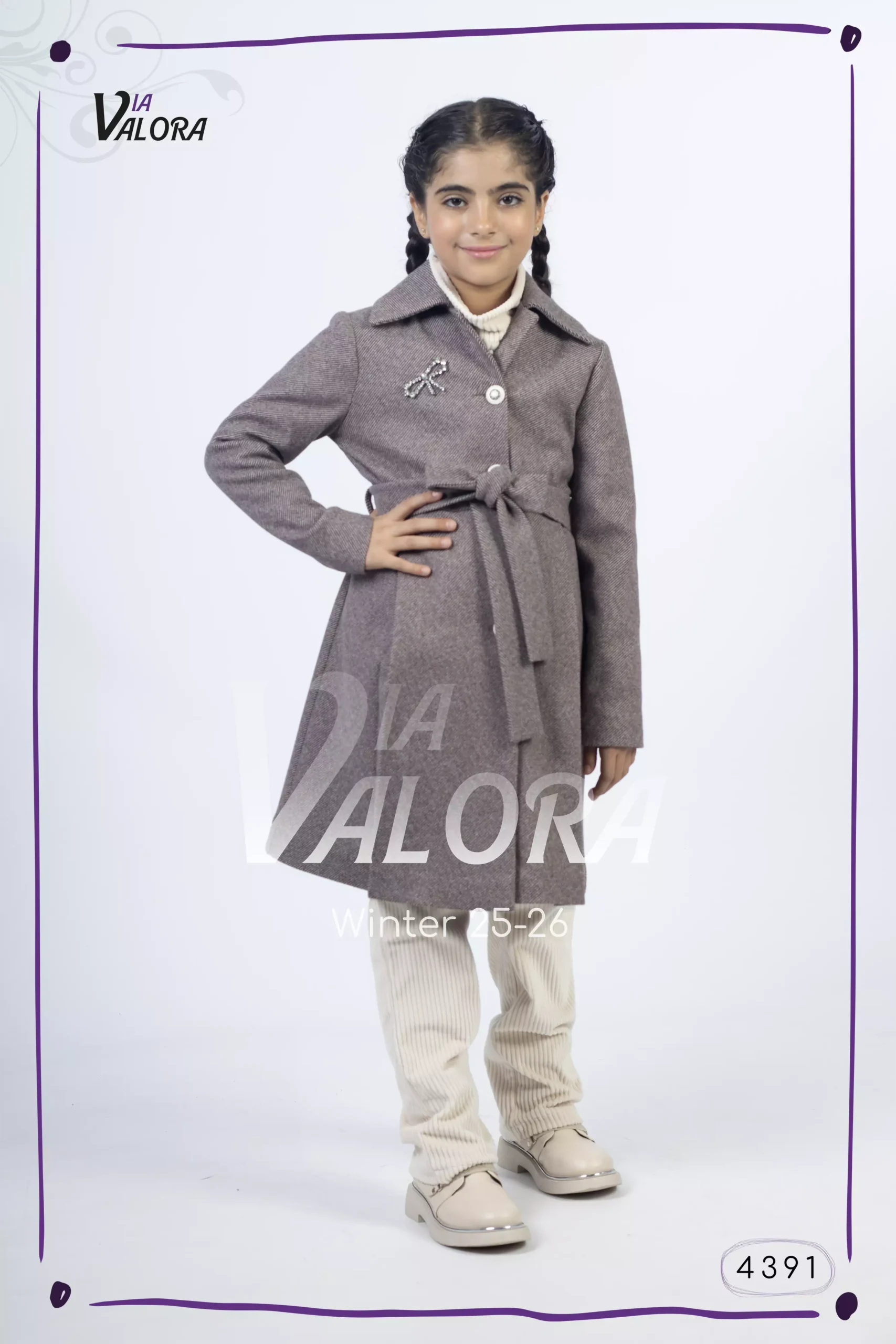 ⁦طقم بناتي 3 قطع – جوخ ممزوج – طول 80 سم - 4391⁩ - الصورة ⁦5⁩