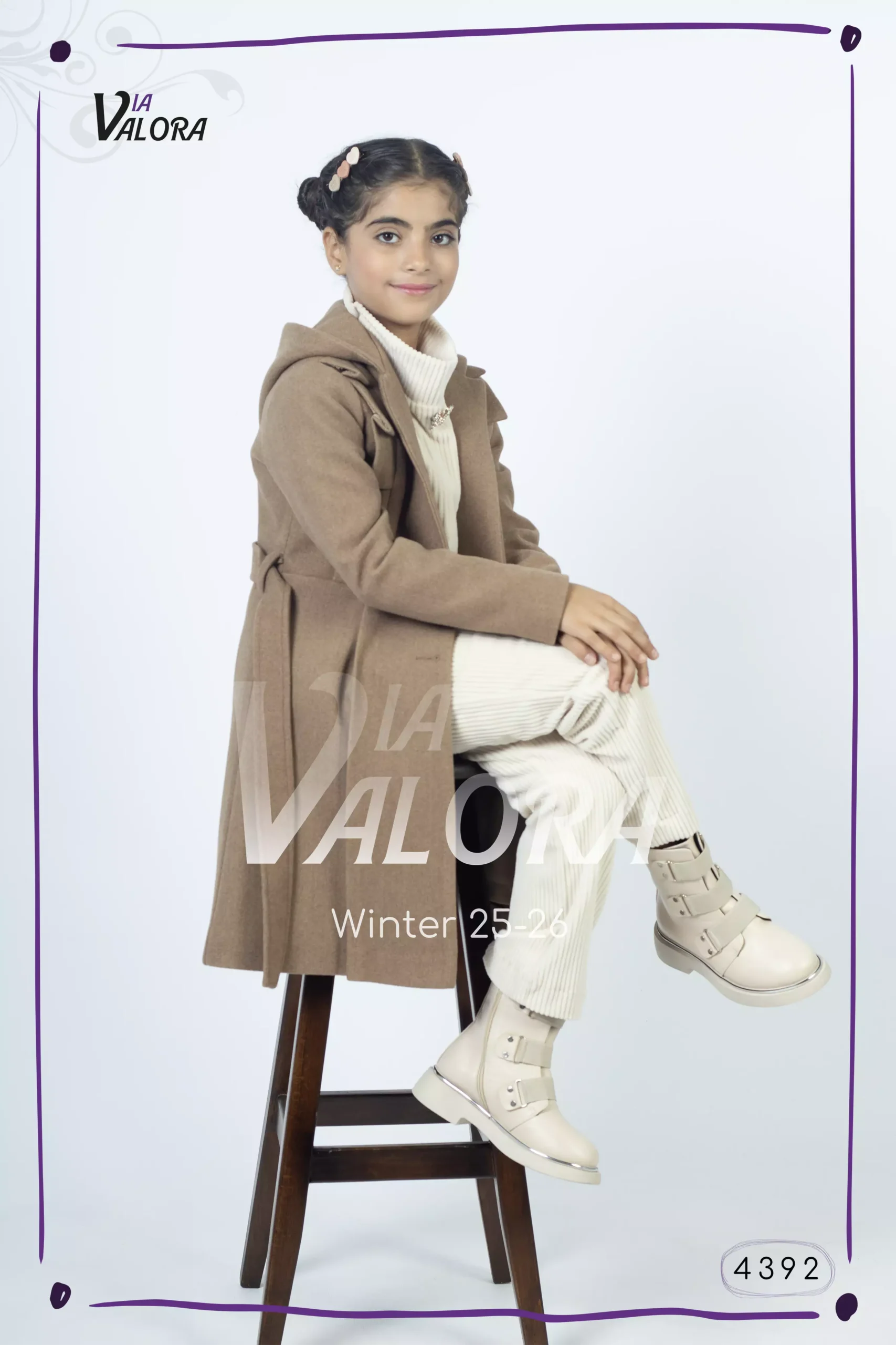 طقم بناتي 3 قطع – جوخ – طول 80 سم - 4392