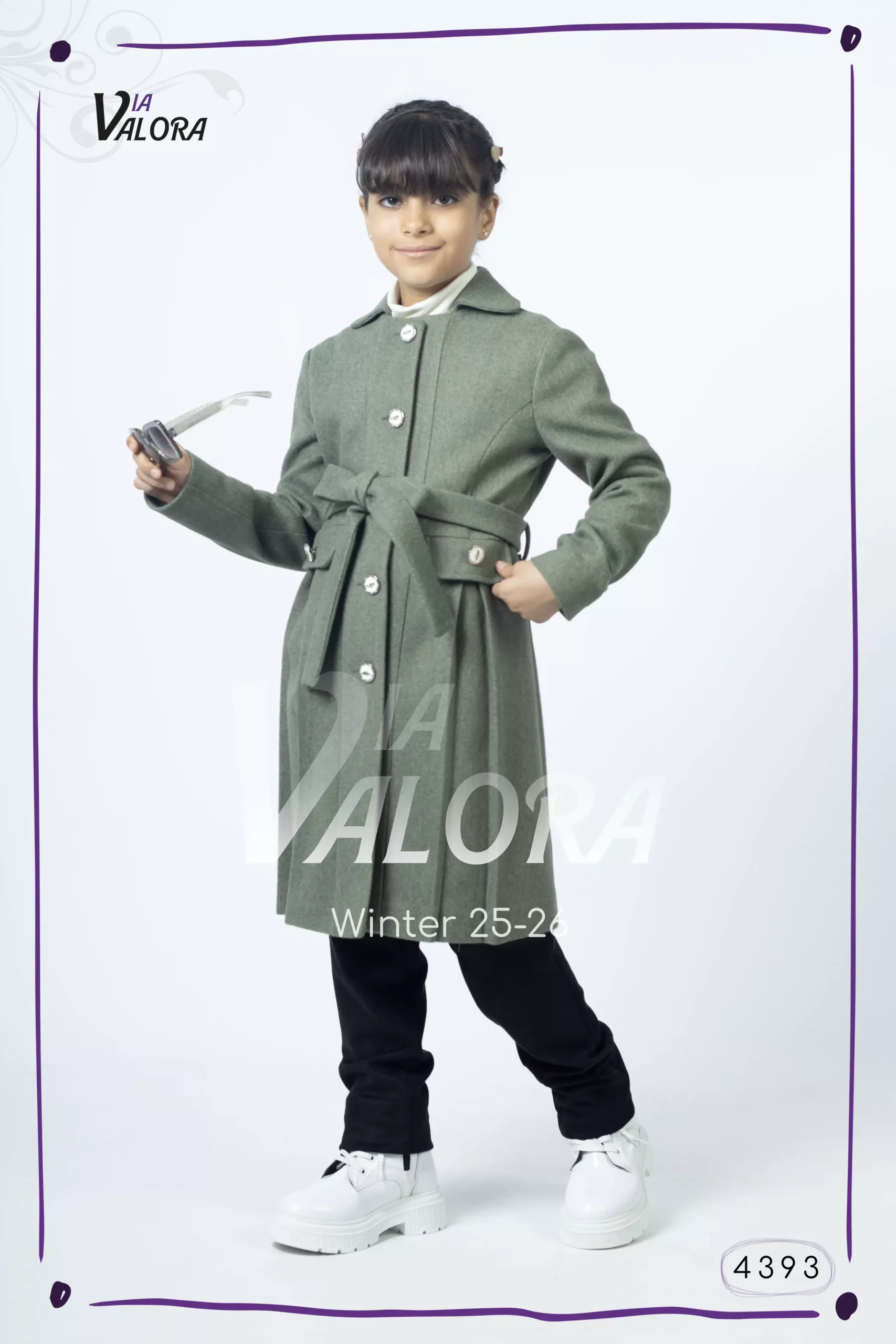 طقم بناتي 3 قطع – جوخ – طول 80 سم - 4393