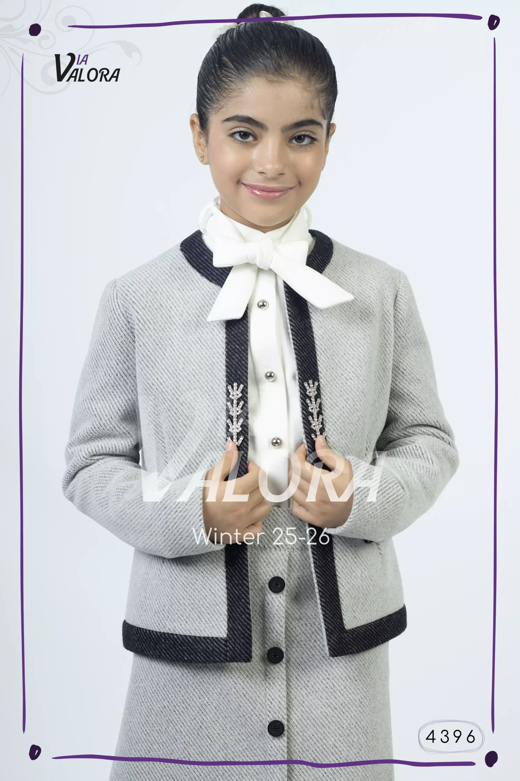 ⁦طقم بناتي 3 قطع – جوخ ممزوج – طول 45 سم - 4396⁩ - الصورة ⁦4⁩