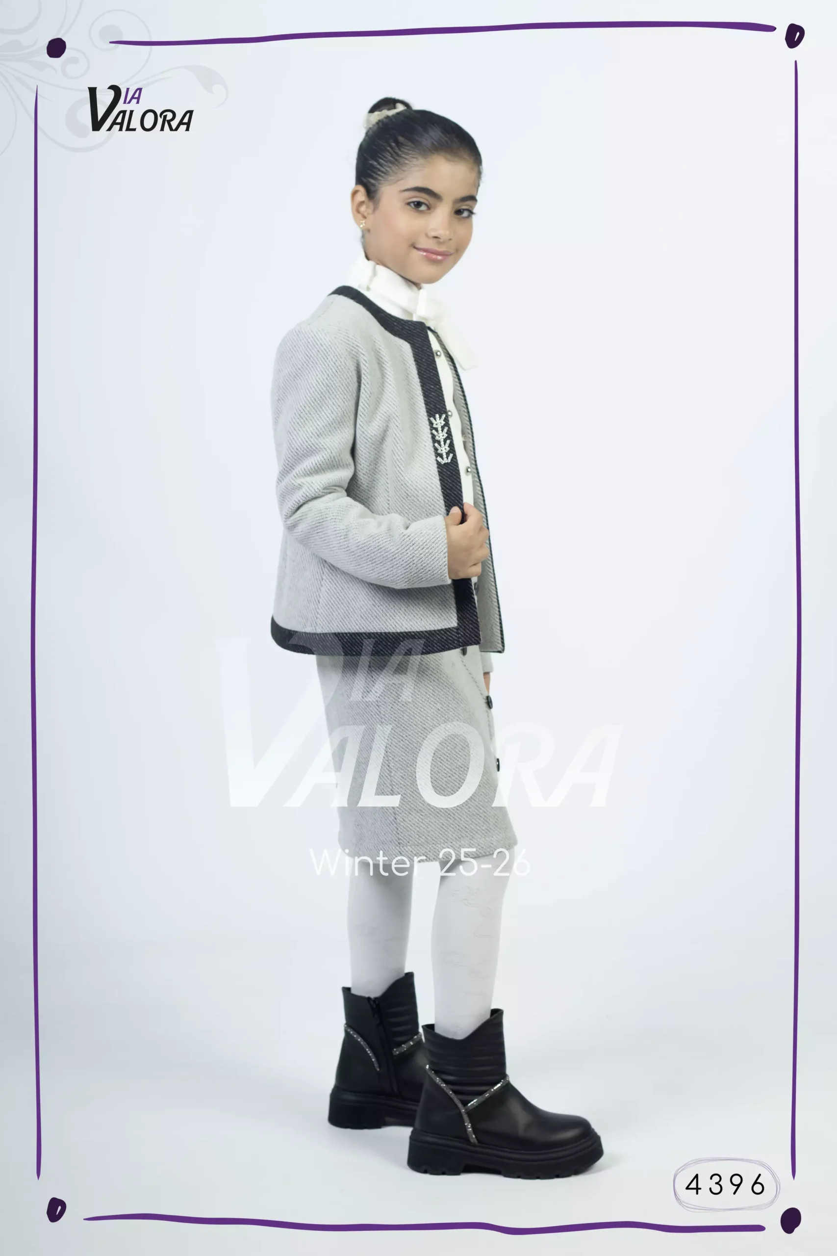 ⁦طقم بناتي 3 قطع – جوخ ممزوج – طول 45 سم - 4396⁩ - الصورة ⁦2⁩