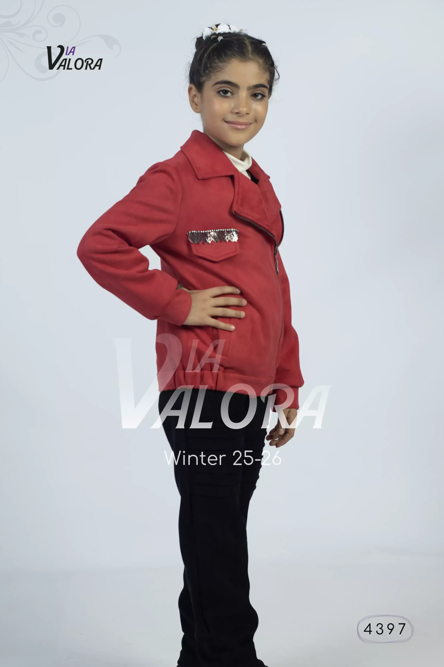 ⁦طقم بناتي 3 قطع – سويد مخمل – طول 45 سم - 4397⁩ - الصورة ⁦5⁩