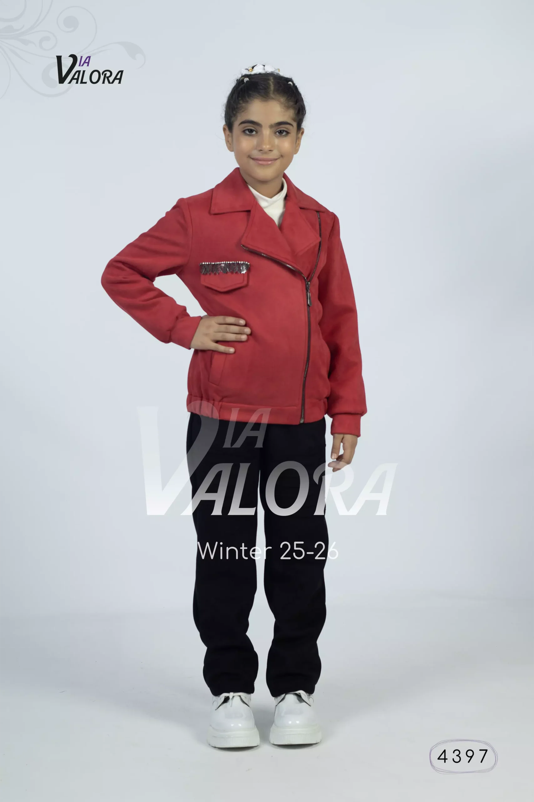 ⁦طقم بناتي 3 قطع – سويد مخمل – طول 45 سم - 4397⁩ - الصورة ⁦2⁩