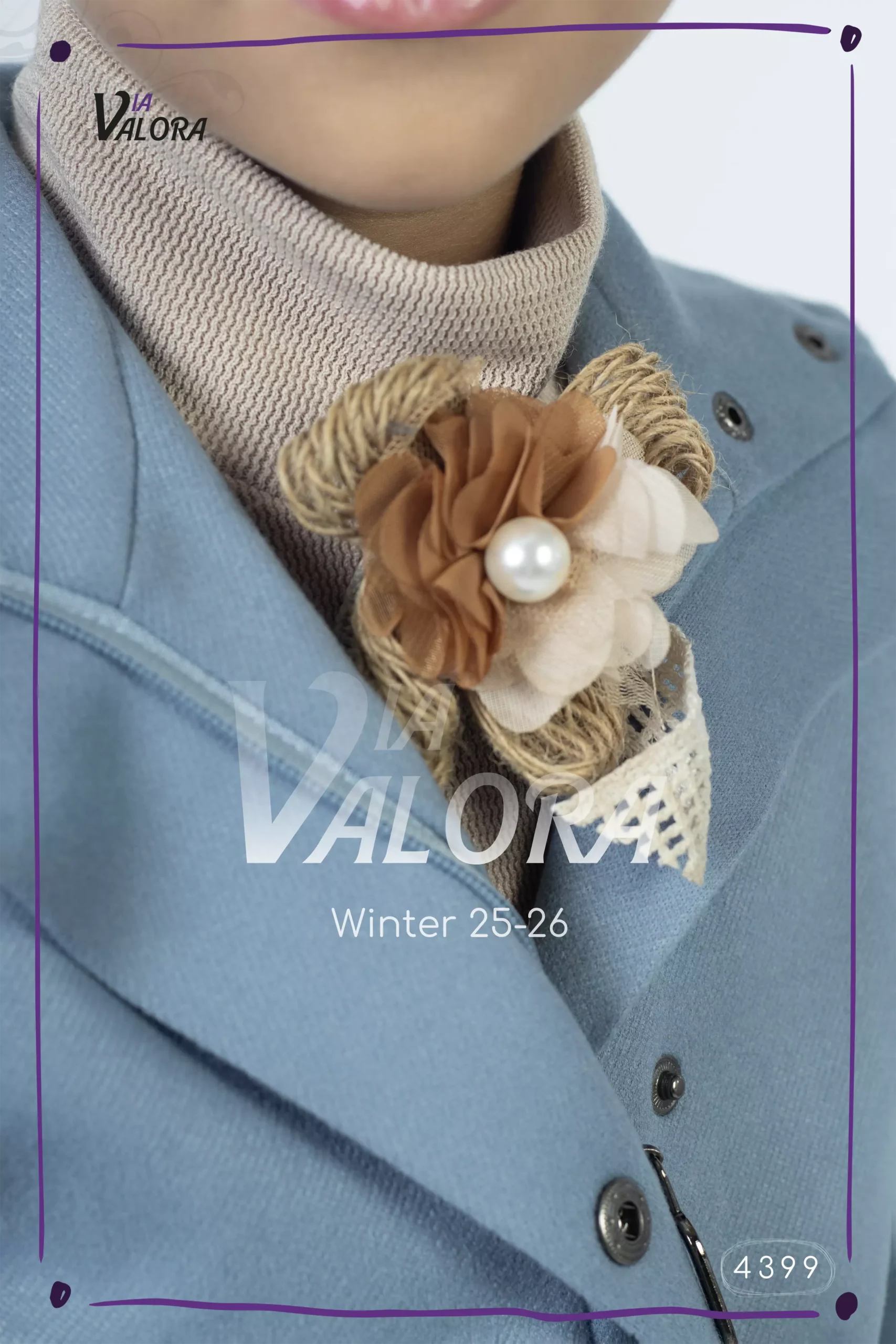 ⁦طقم بناتي 3 قطع – جوخ ممزوج – طول 80 سم - 4399⁩ - الصورة ⁦4⁩