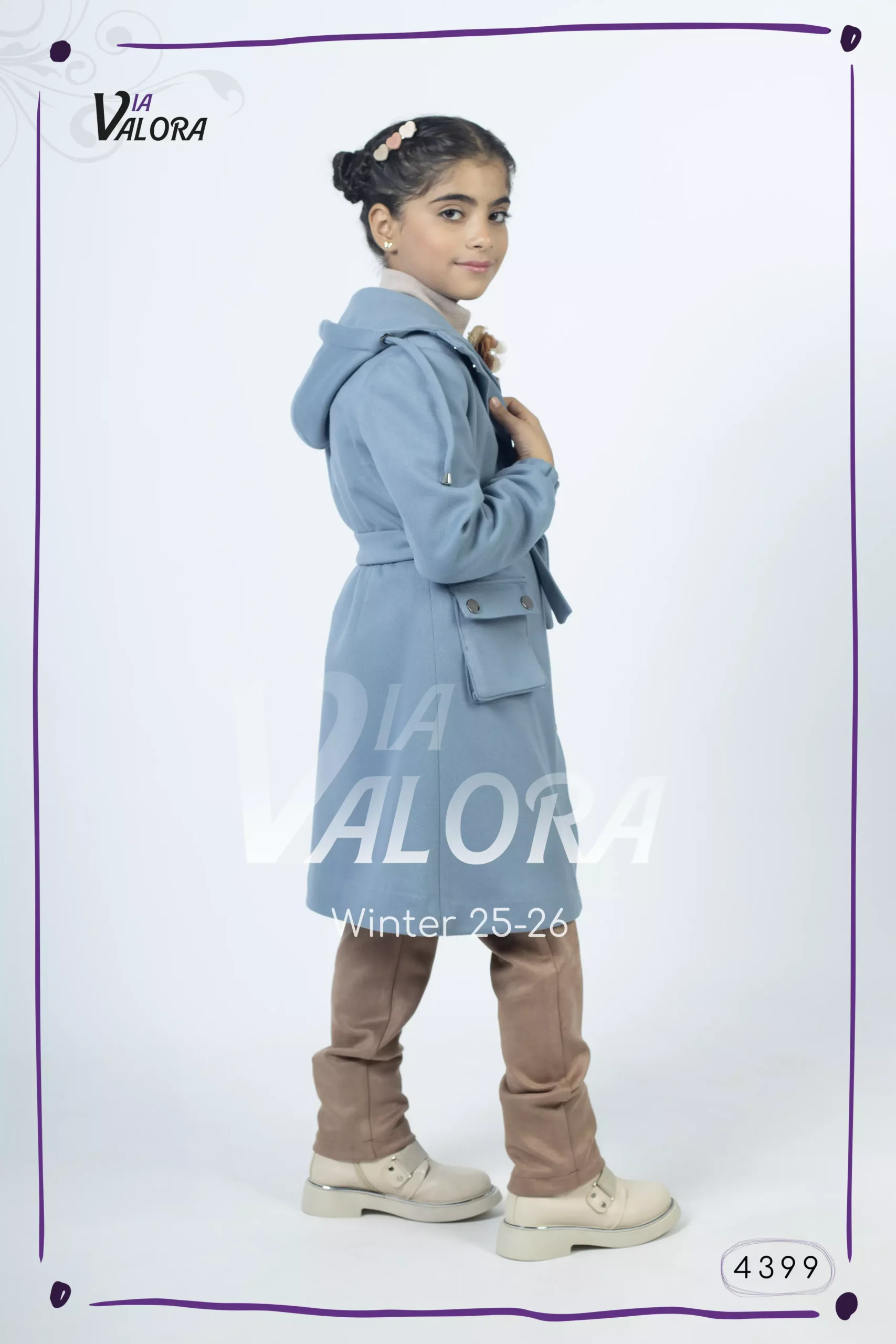 ⁦طقم بناتي 3 قطع – جوخ ممزوج – طول 80 سم - 4399⁩ - الصورة ⁦3⁩